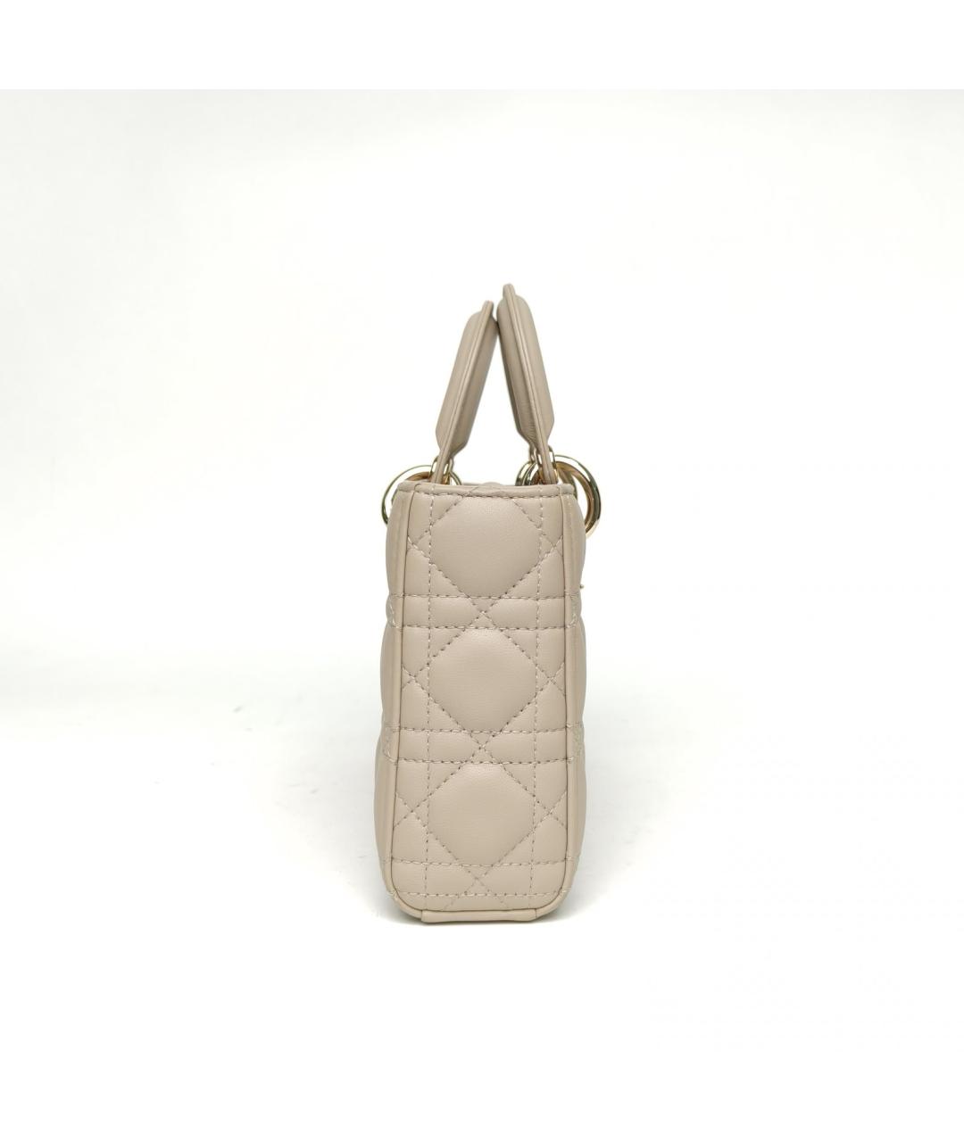 CHRISTIAN DIOR Бежевая кожаная сумка через плечо, фото 5