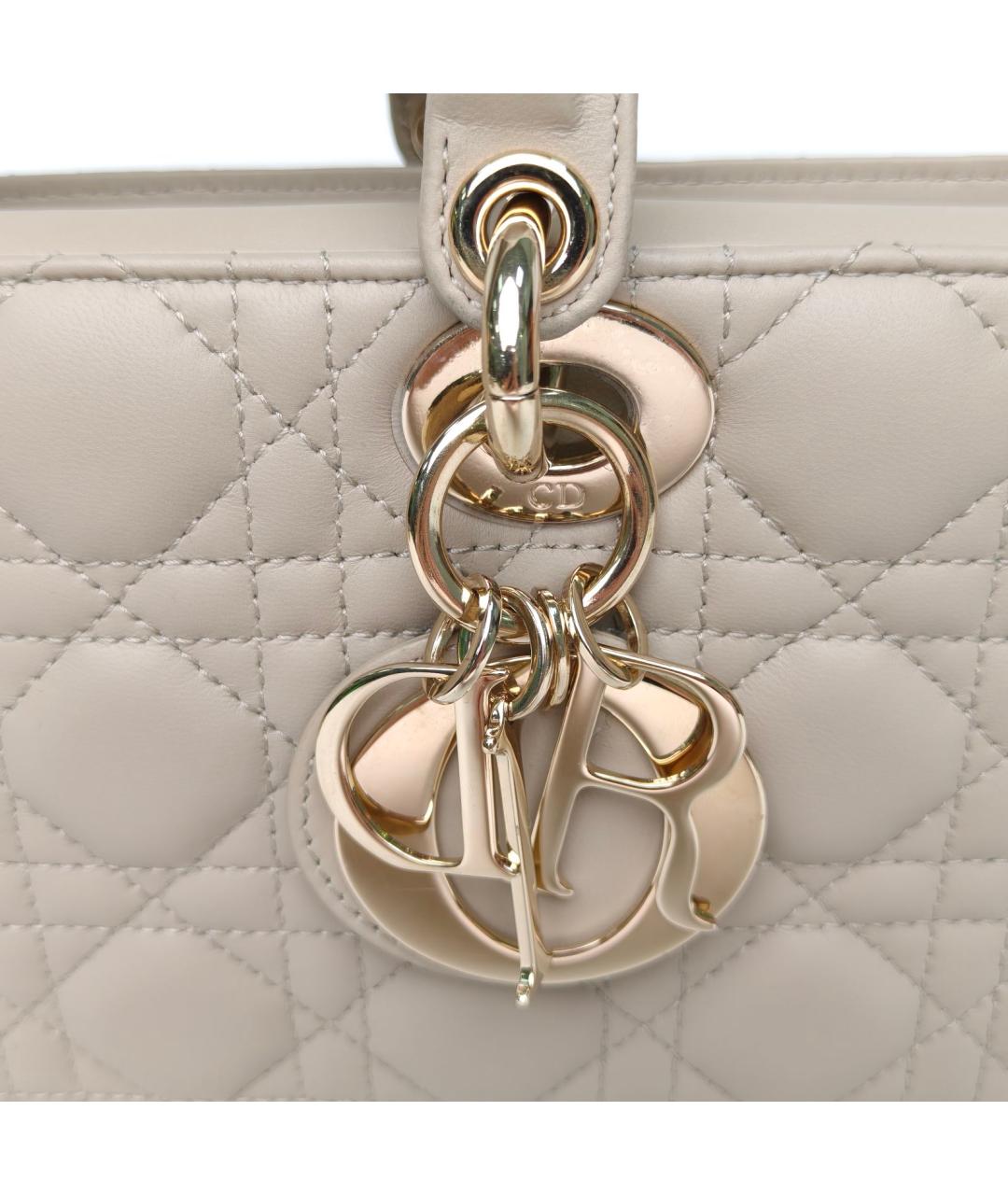 CHRISTIAN DIOR Бежевая кожаная сумка через плечо, фото 7