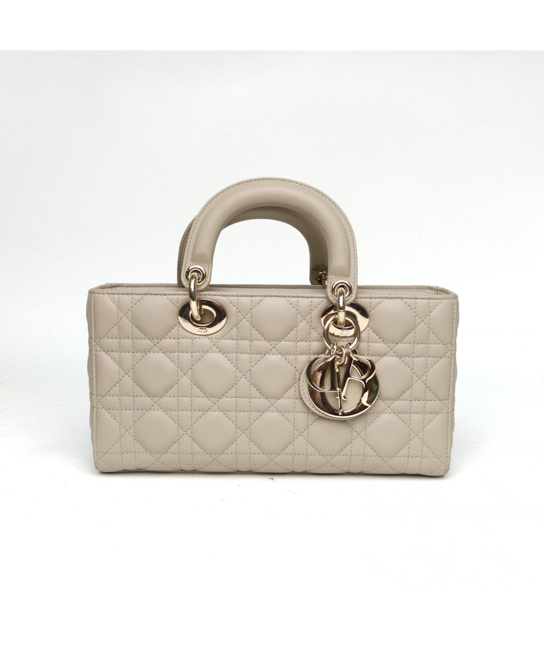 CHRISTIAN DIOR Бежевая кожаная сумка через плечо, фото 2