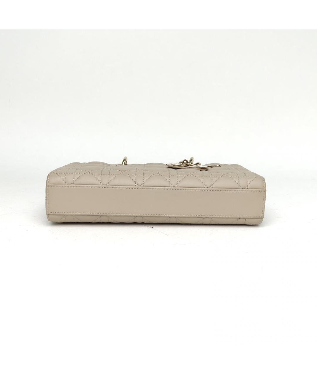 CHRISTIAN DIOR Бежевая кожаная сумка через плечо, фото 6