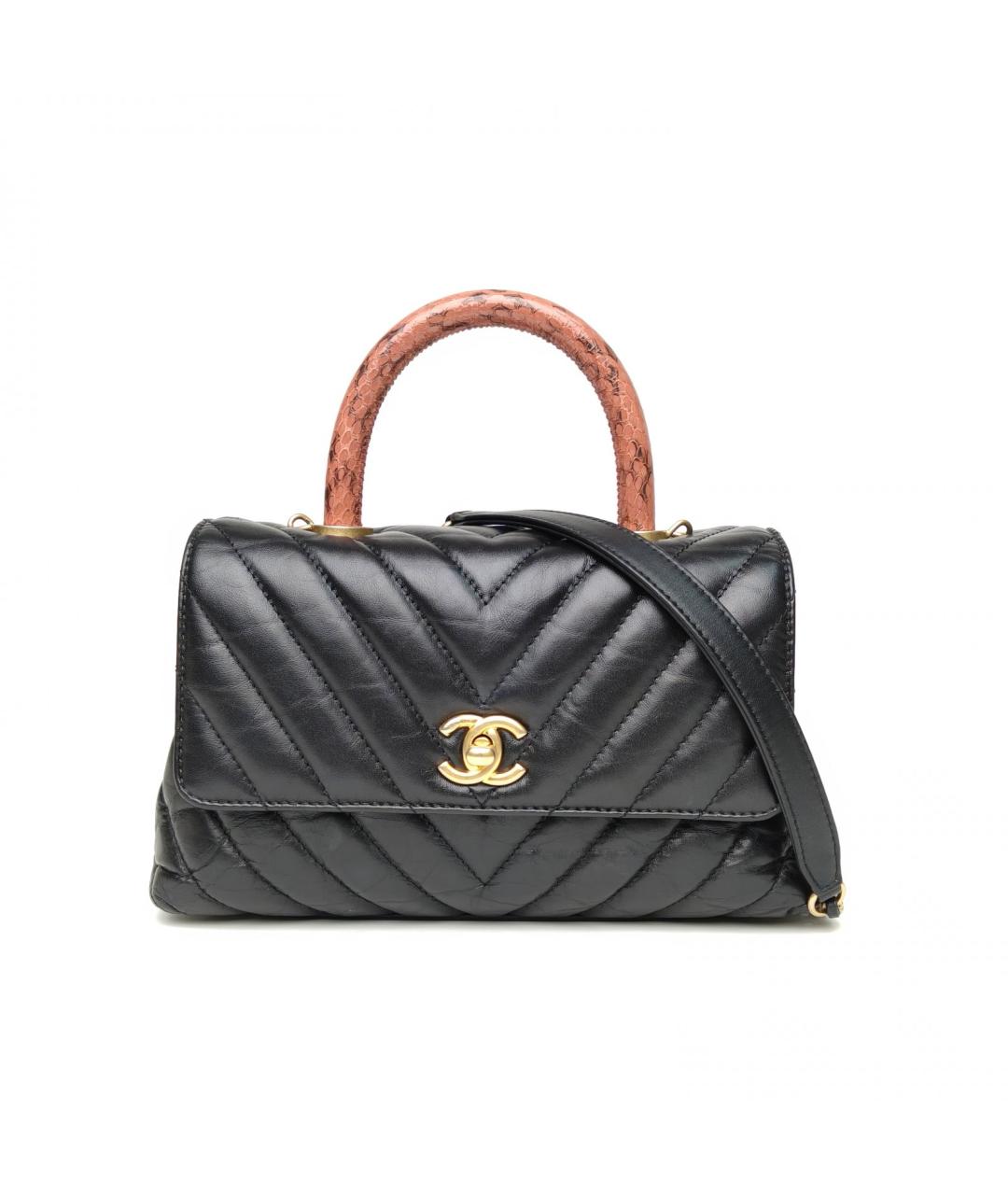 CHANEL Черная кожаная сумка через плечо, фото 2