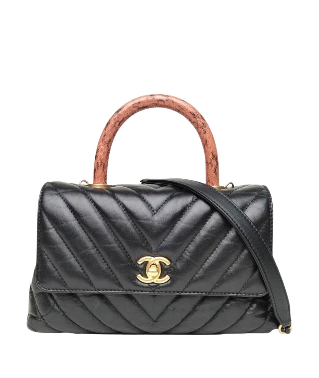 CHANEL Черная кожаная сумка через плечо, фото 1