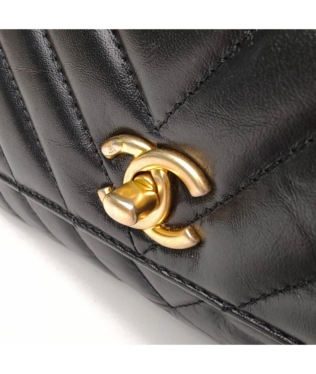 CHANEL Черная кожаная сумка через плечо, фото 7