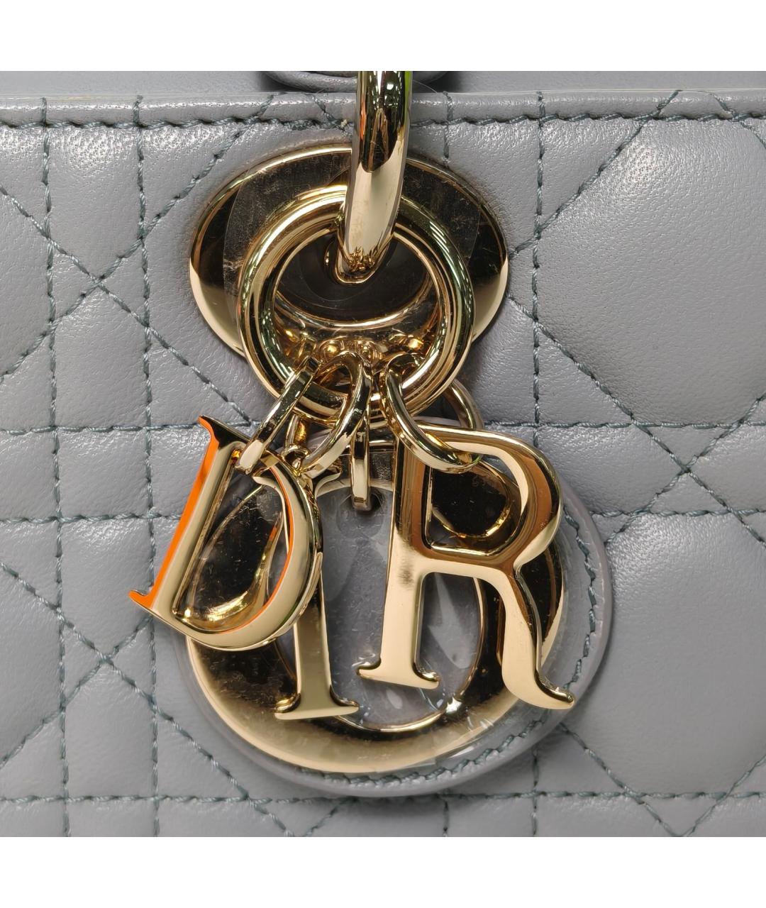 CHRISTIAN DIOR Голубая кожаная сумка через плечо, фото 7