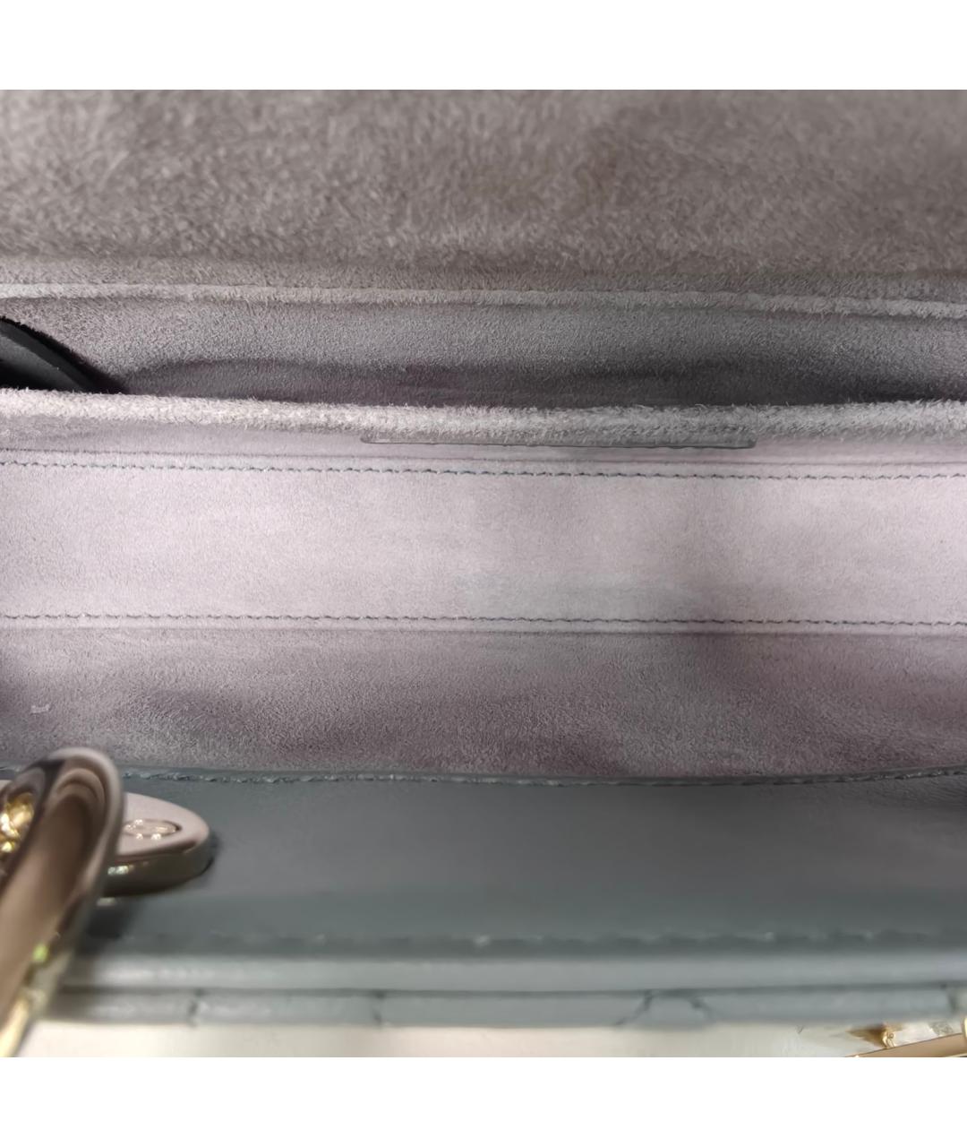 CHRISTIAN DIOR Голубая кожаная сумка через плечо, фото 8