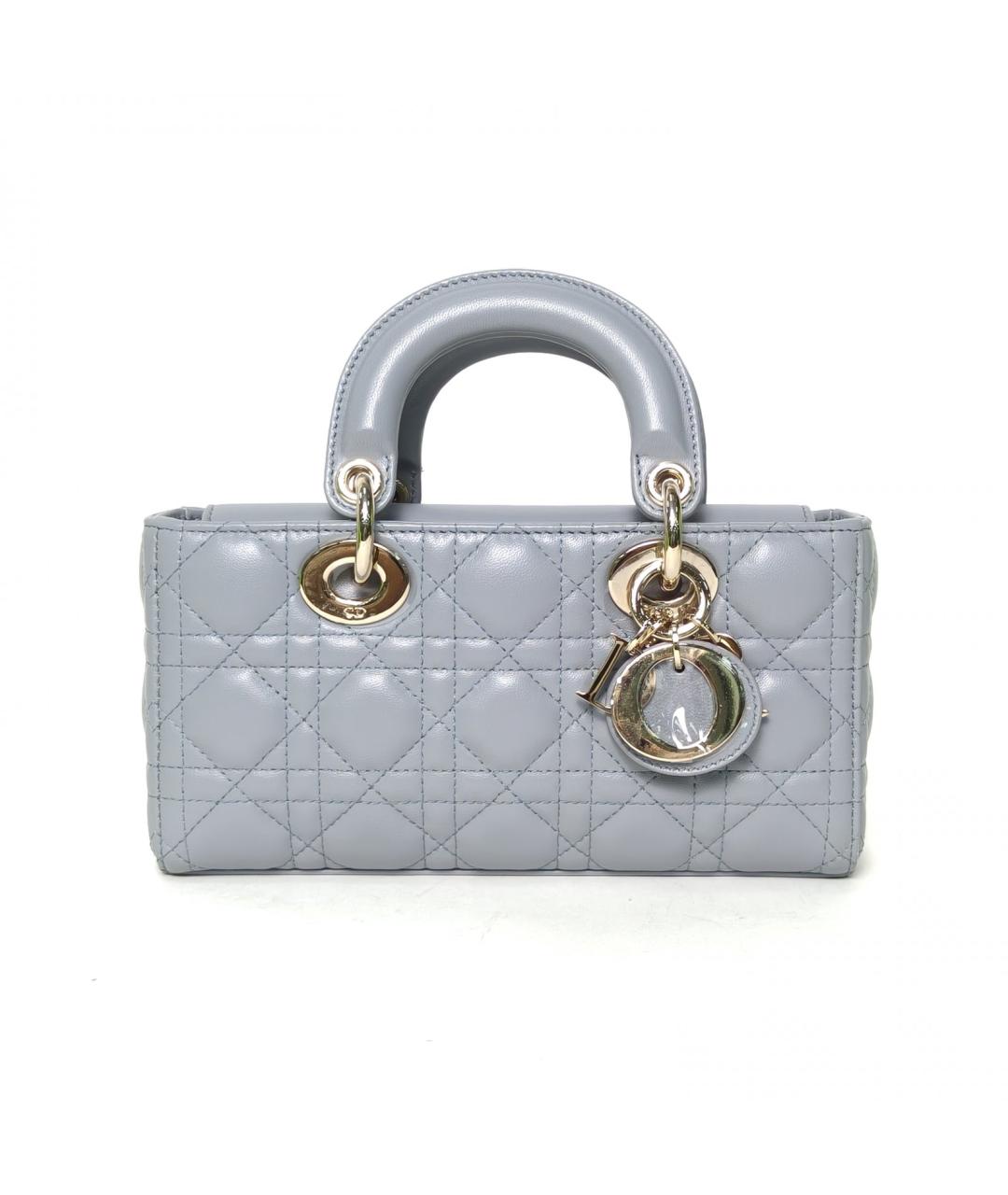 CHRISTIAN DIOR Голубая кожаная сумка через плечо, фото 2