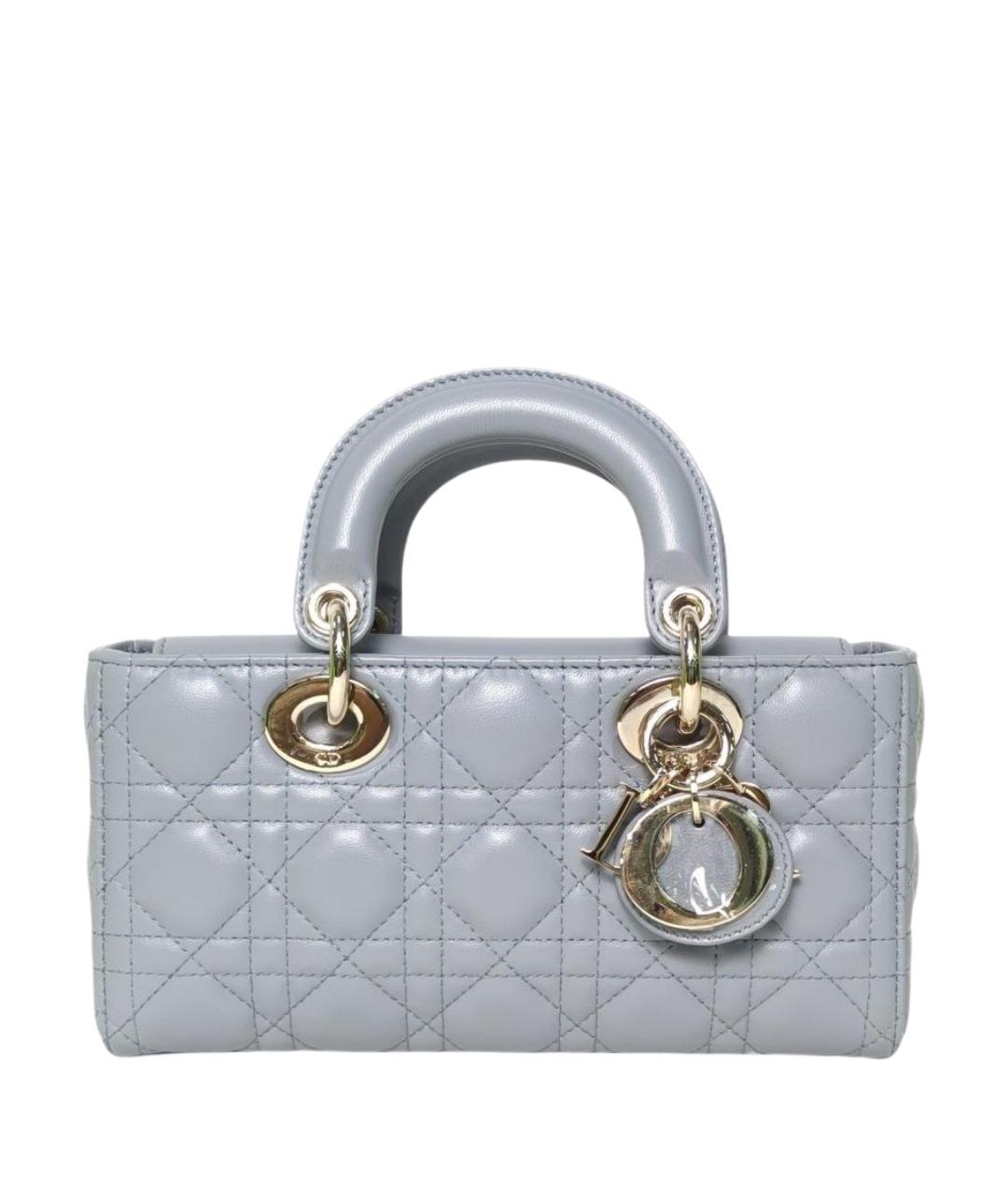 CHRISTIAN DIOR Голубая кожаная сумка через плечо, фото 1