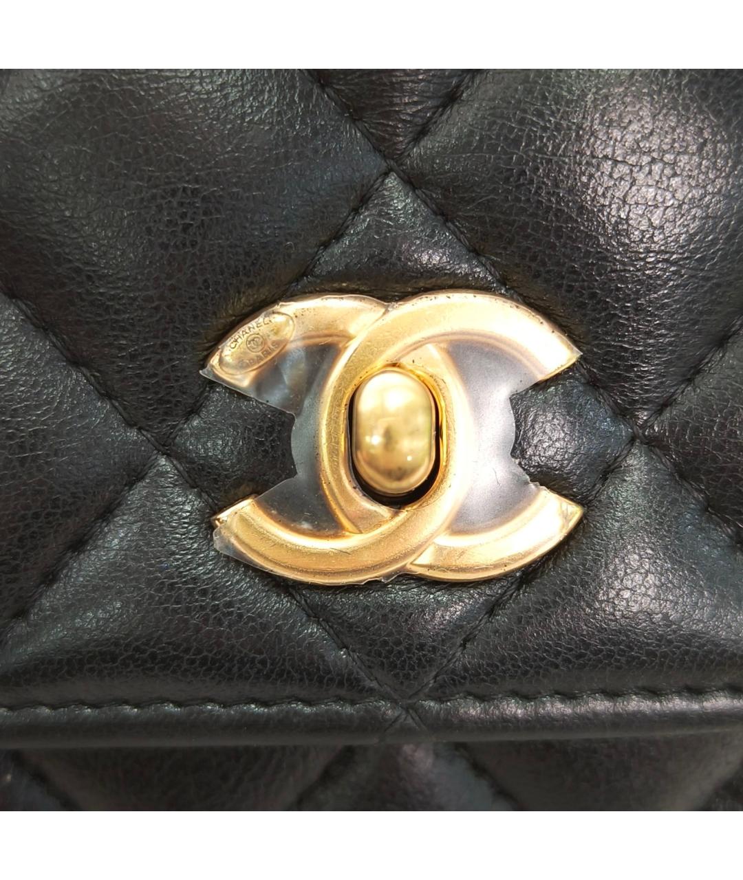 CHANEL Черная кожаная сумка через плечо, фото 7