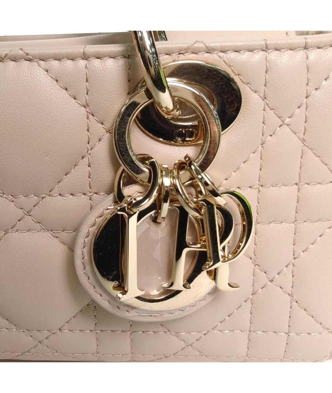 CHRISTIAN DIOR Бежевая кожаная сумка через плечо, фото 7