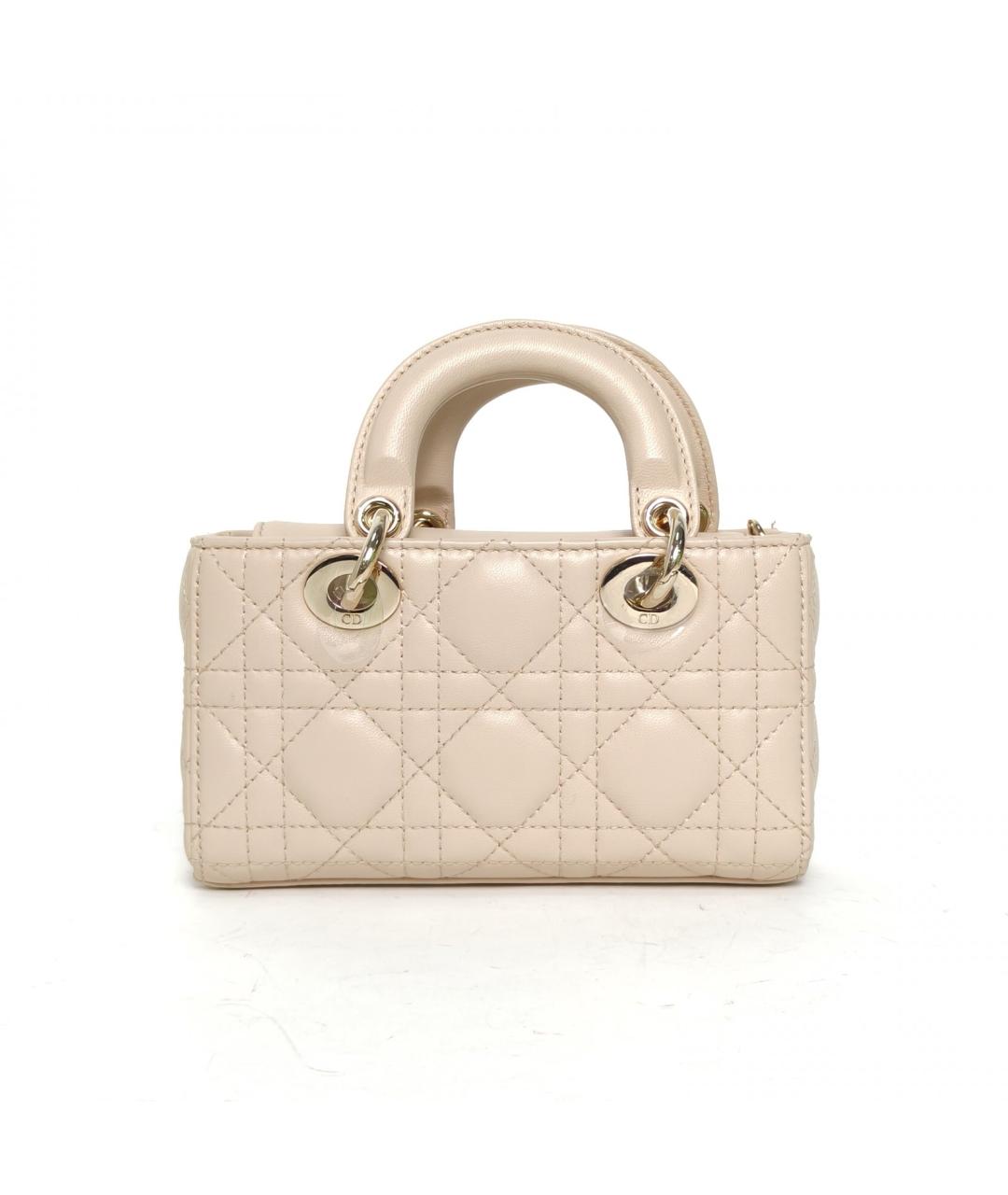 CHRISTIAN DIOR Бежевая кожаная сумка через плечо, фото 4