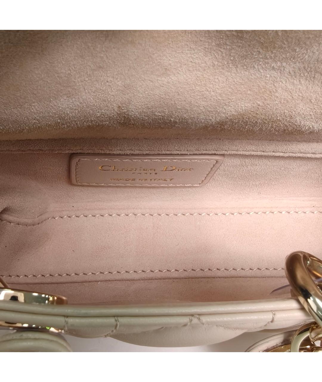 CHRISTIAN DIOR Бежевая кожаная сумка через плечо, фото 8
