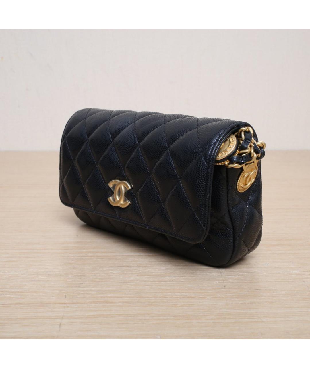 CHANEL Черная кожаная сумка через плечо, фото 4