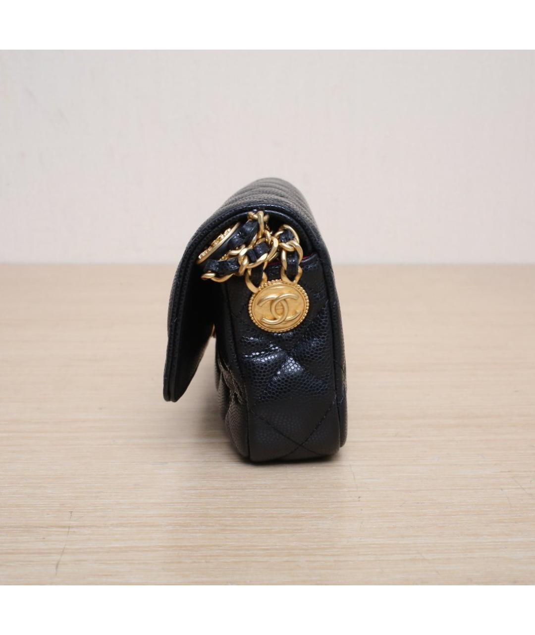 CHANEL Черная кожаная сумка через плечо, фото 5