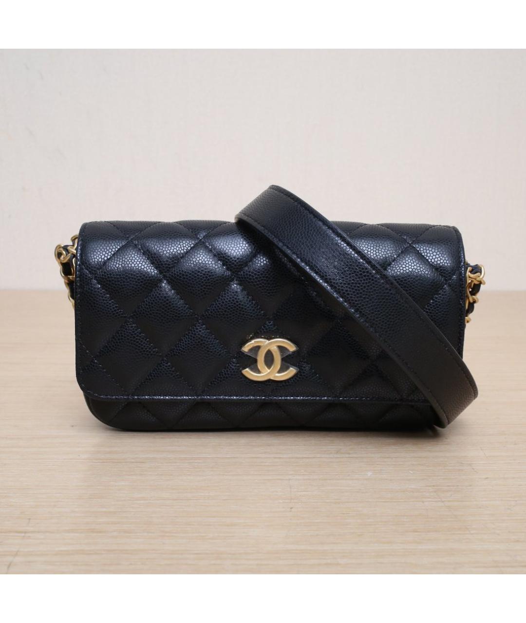 CHANEL Черная кожаная сумка через плечо, фото 3