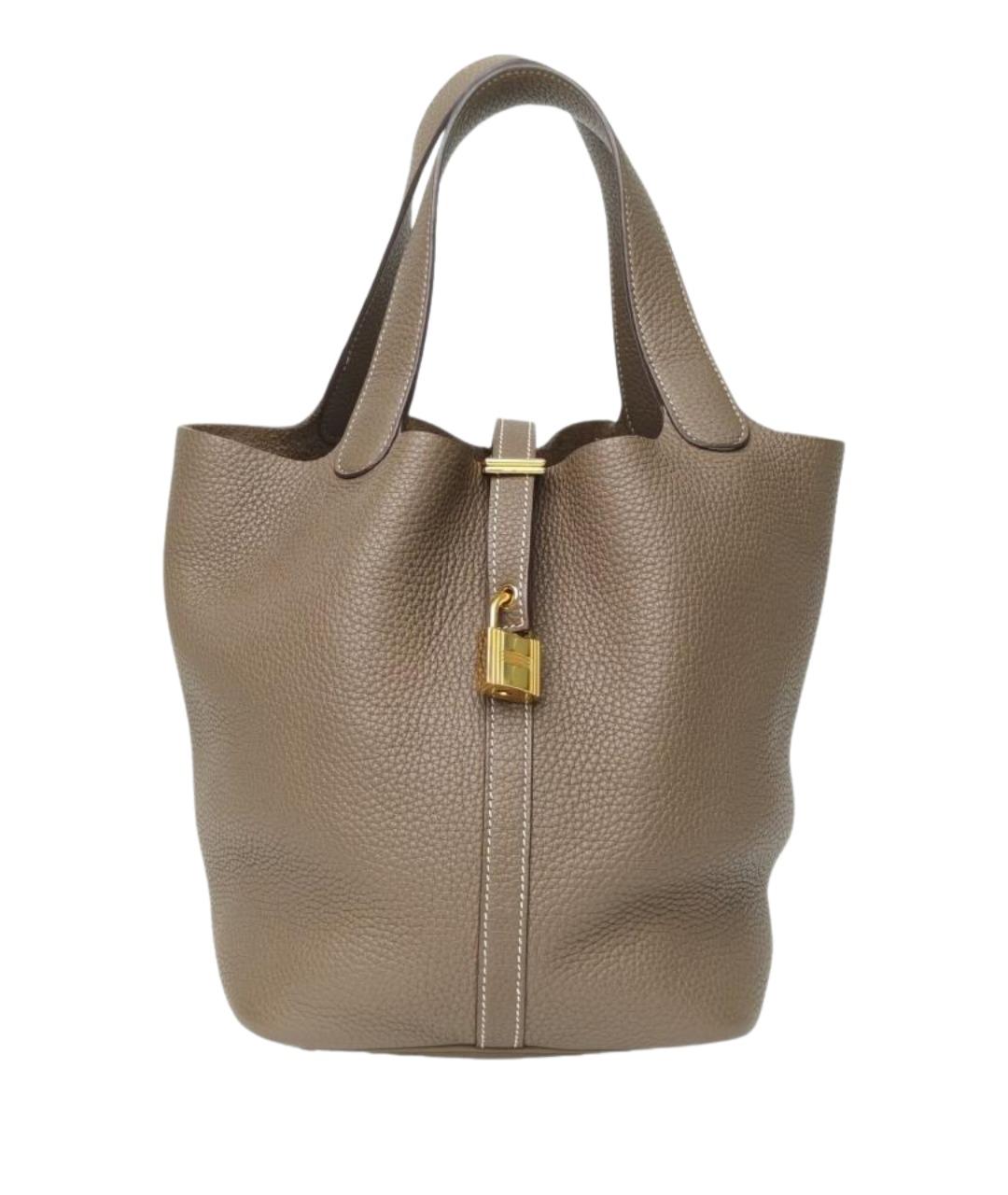 HERMES Коричневая кожаная сумка через плечо, фото 1