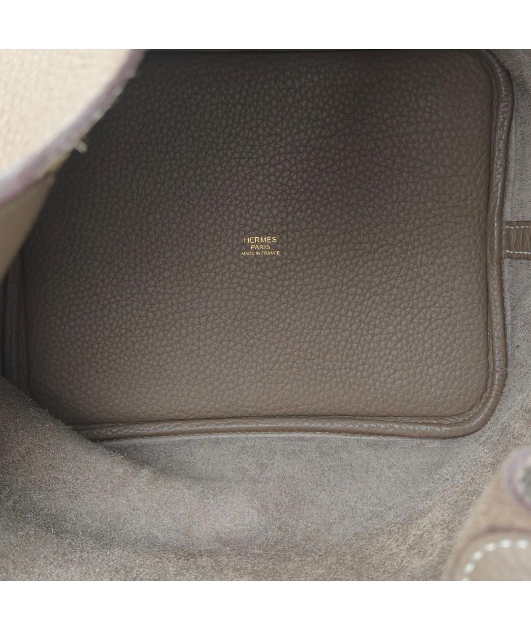 HERMES Коричневая кожаная сумка через плечо, фото 7