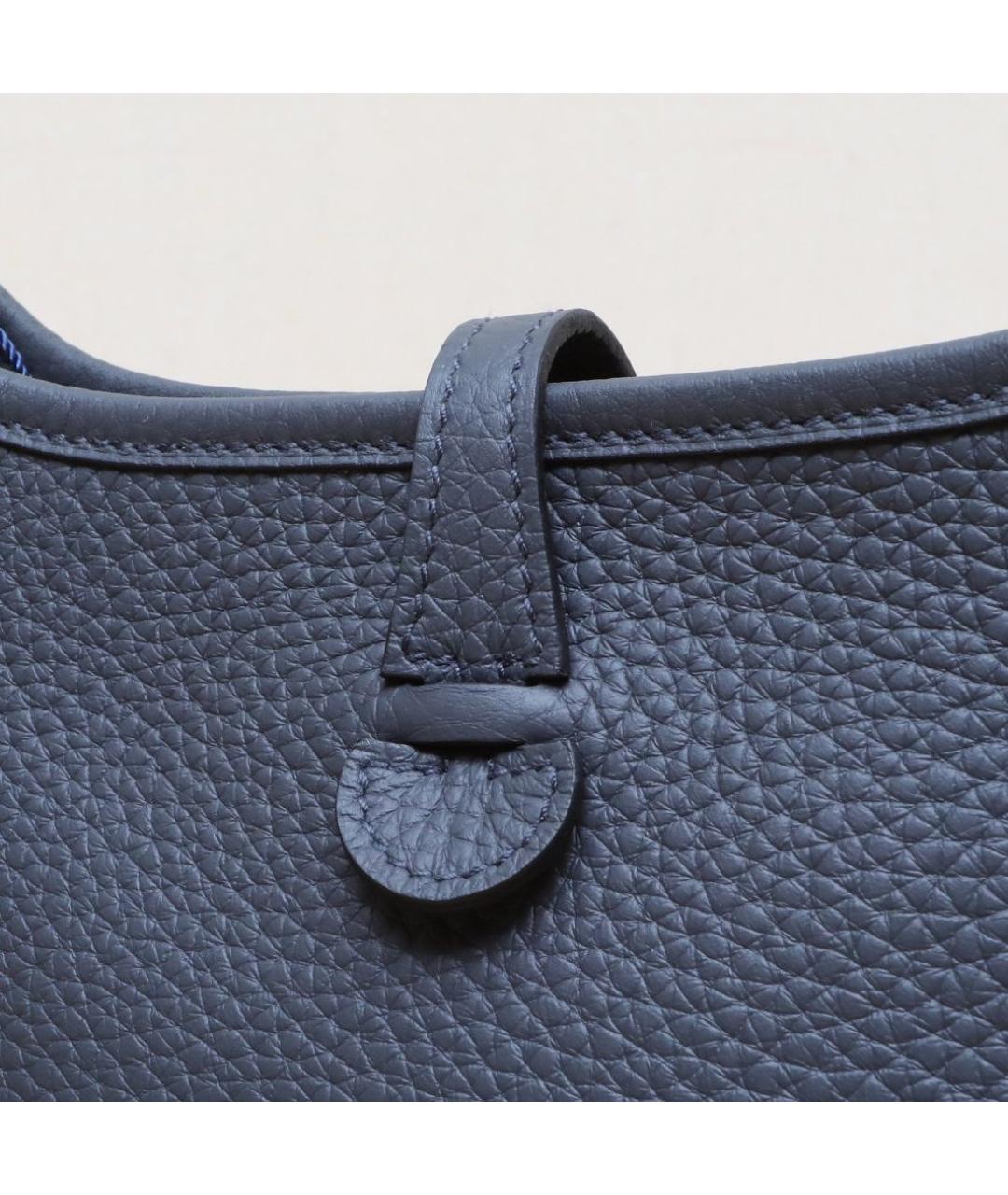 HERMES Серая кожаная сумка через плечо, фото 7