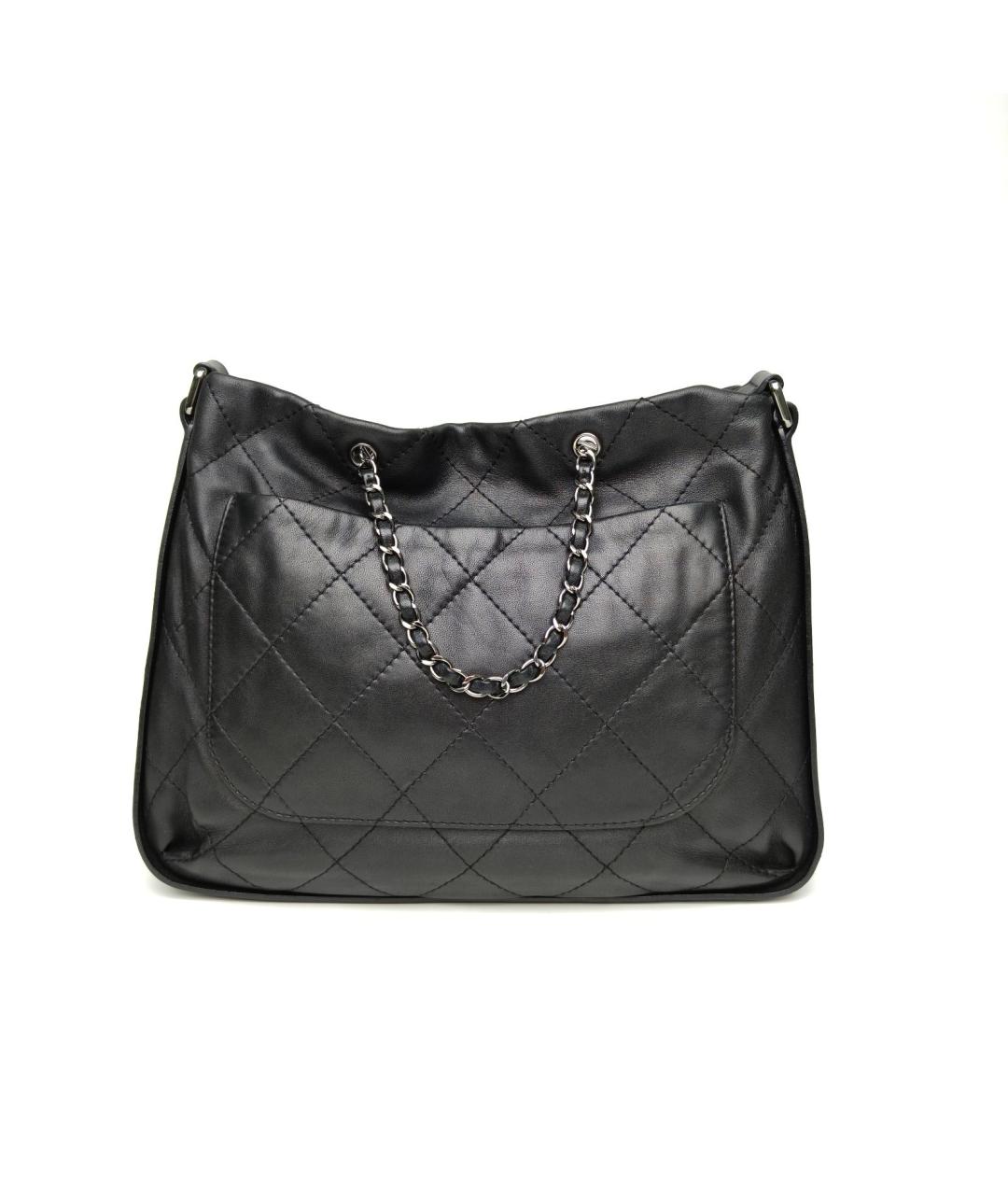 CHANEL Черная кожаная сумка через плечо, фото 4