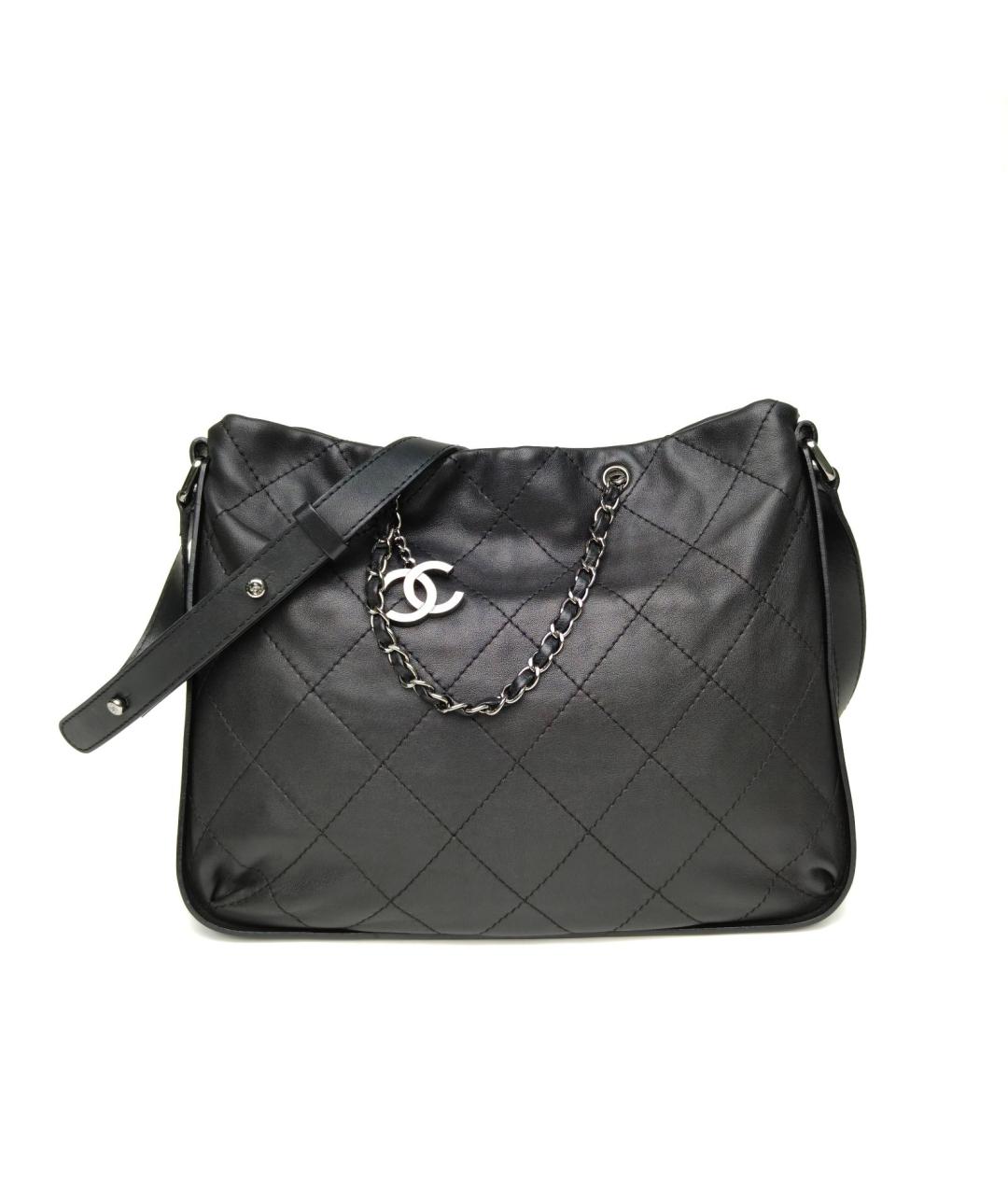 CHANEL Черная кожаная сумка через плечо, фото 2