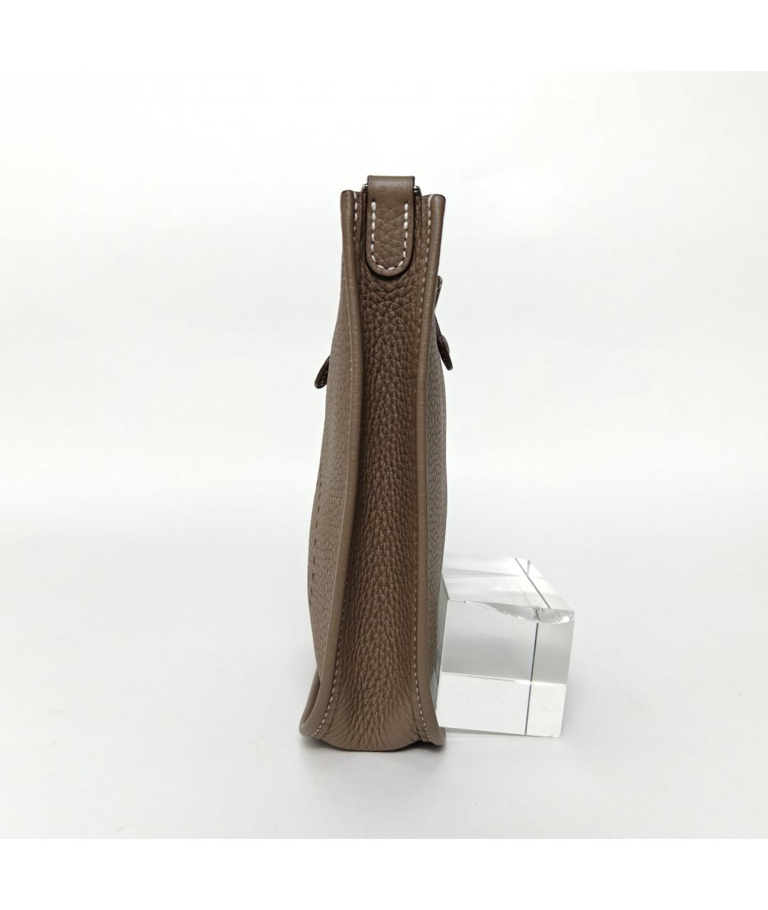 HERMES Коричневая кожаная сумка через плечо, фото 4