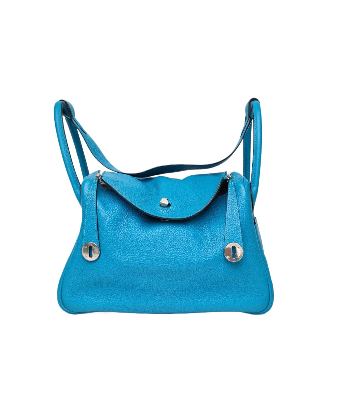 HERMES Голубая кожаная сумка через плечо, фото 9