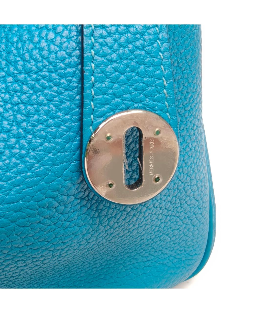 HERMES Голубая кожаная сумка через плечо, фото 8