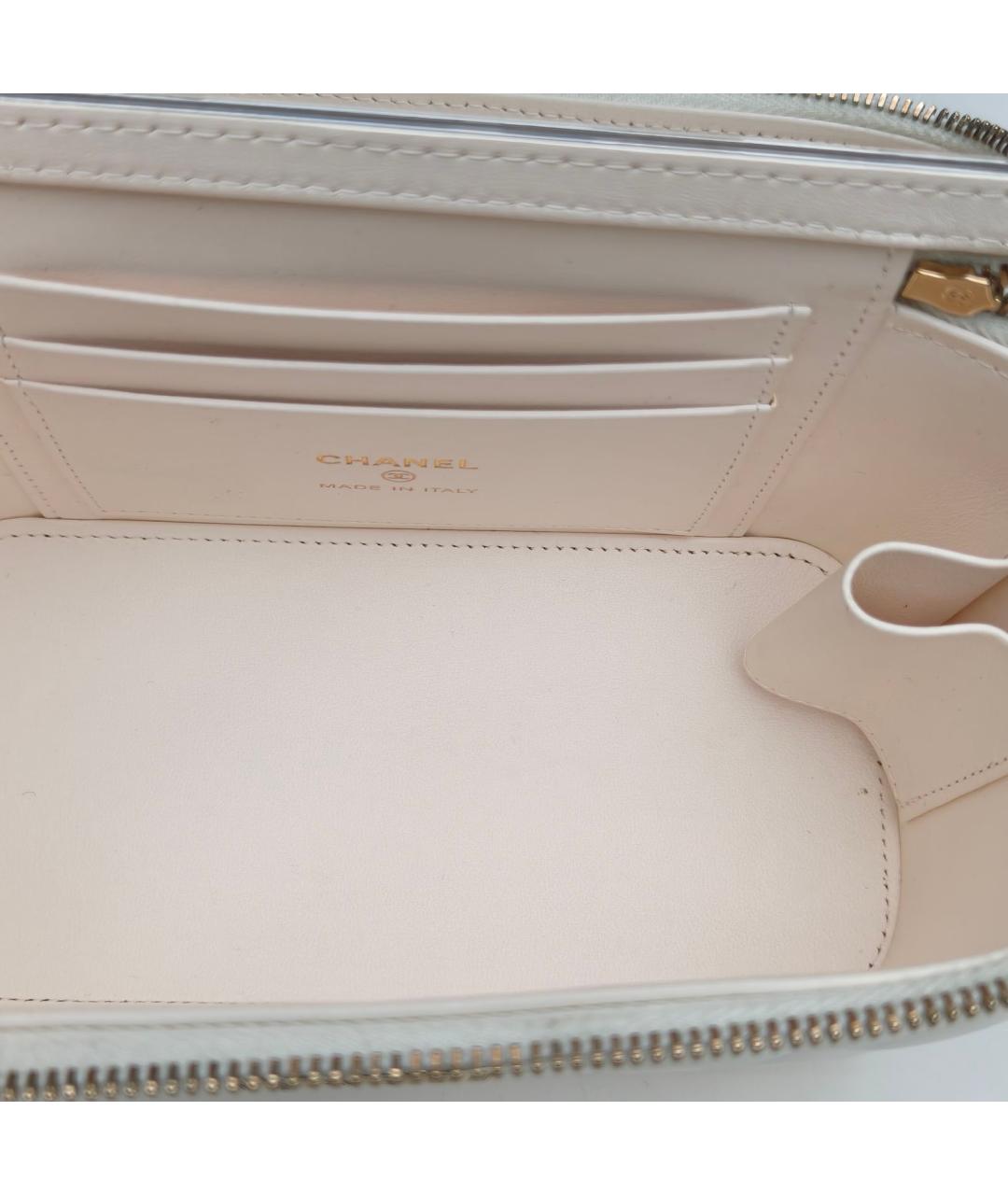 CHANEL Белая кожаная сумка через плечо, фото 8