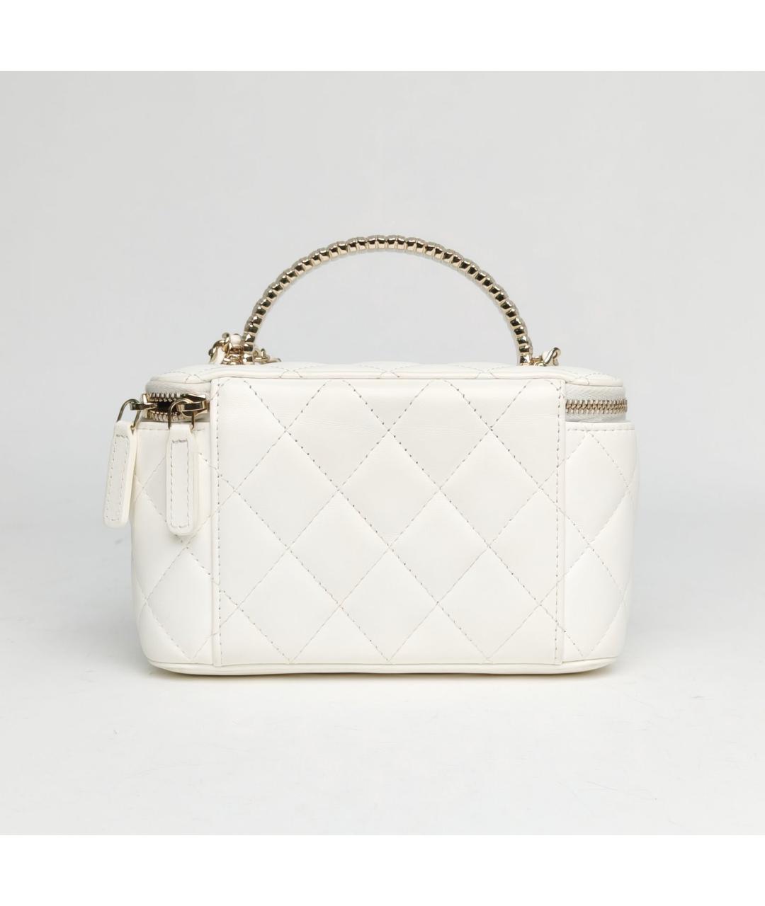 CHANEL Белая кожаная сумка через плечо, фото 4