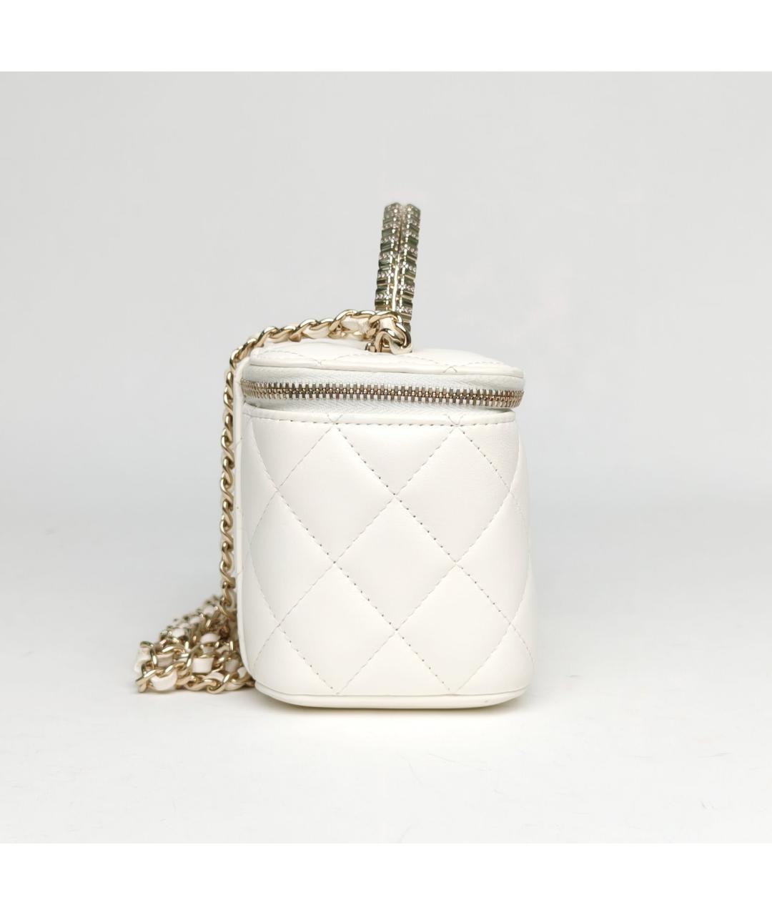 CHANEL Белая кожаная сумка через плечо, фото 5