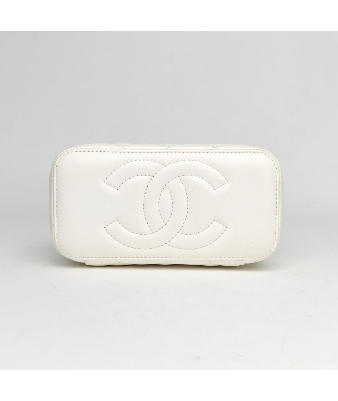 CHANEL Белая кожаная сумка через плечо, фото 6