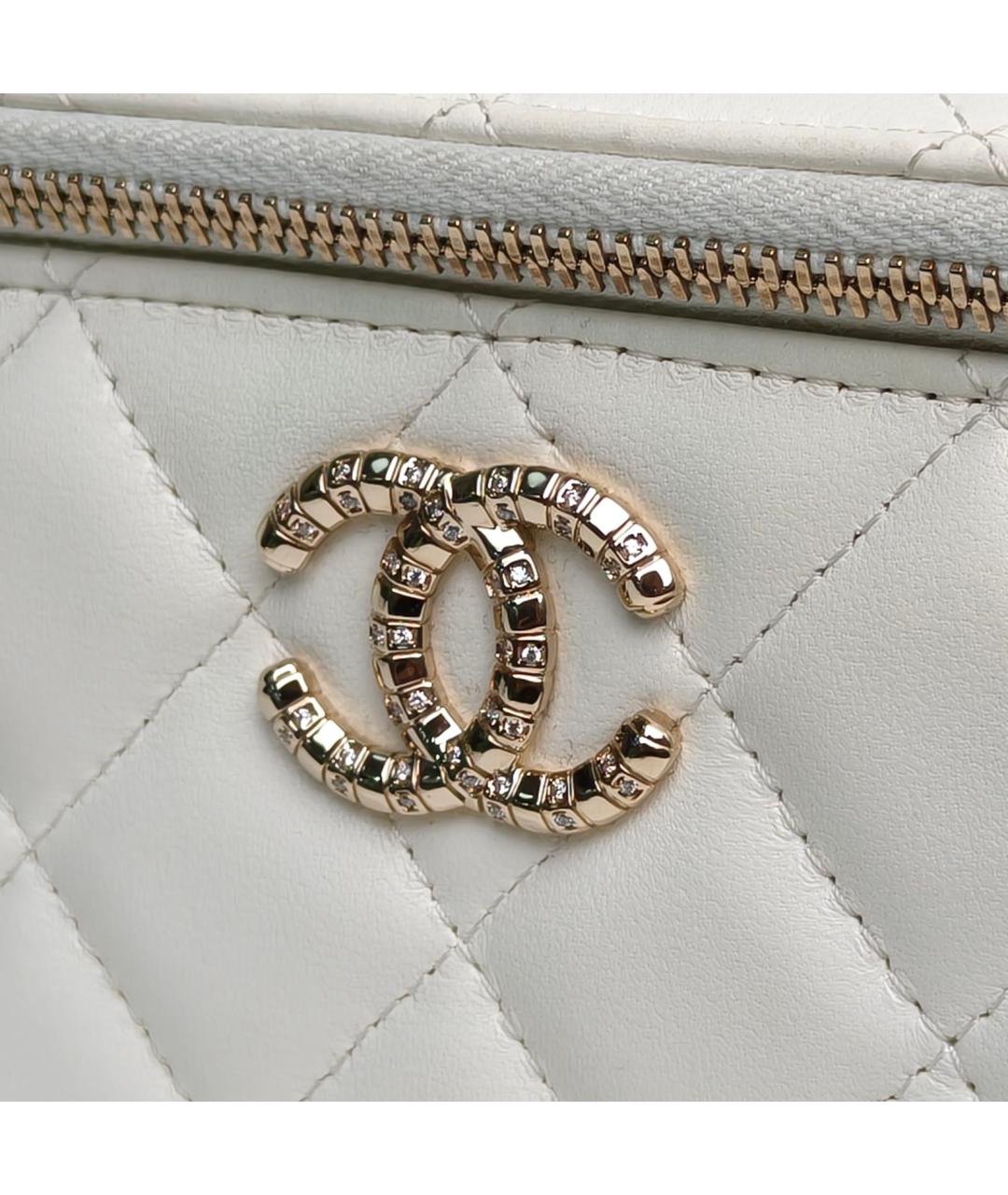 CHANEL Белая кожаная сумка через плечо, фото 7