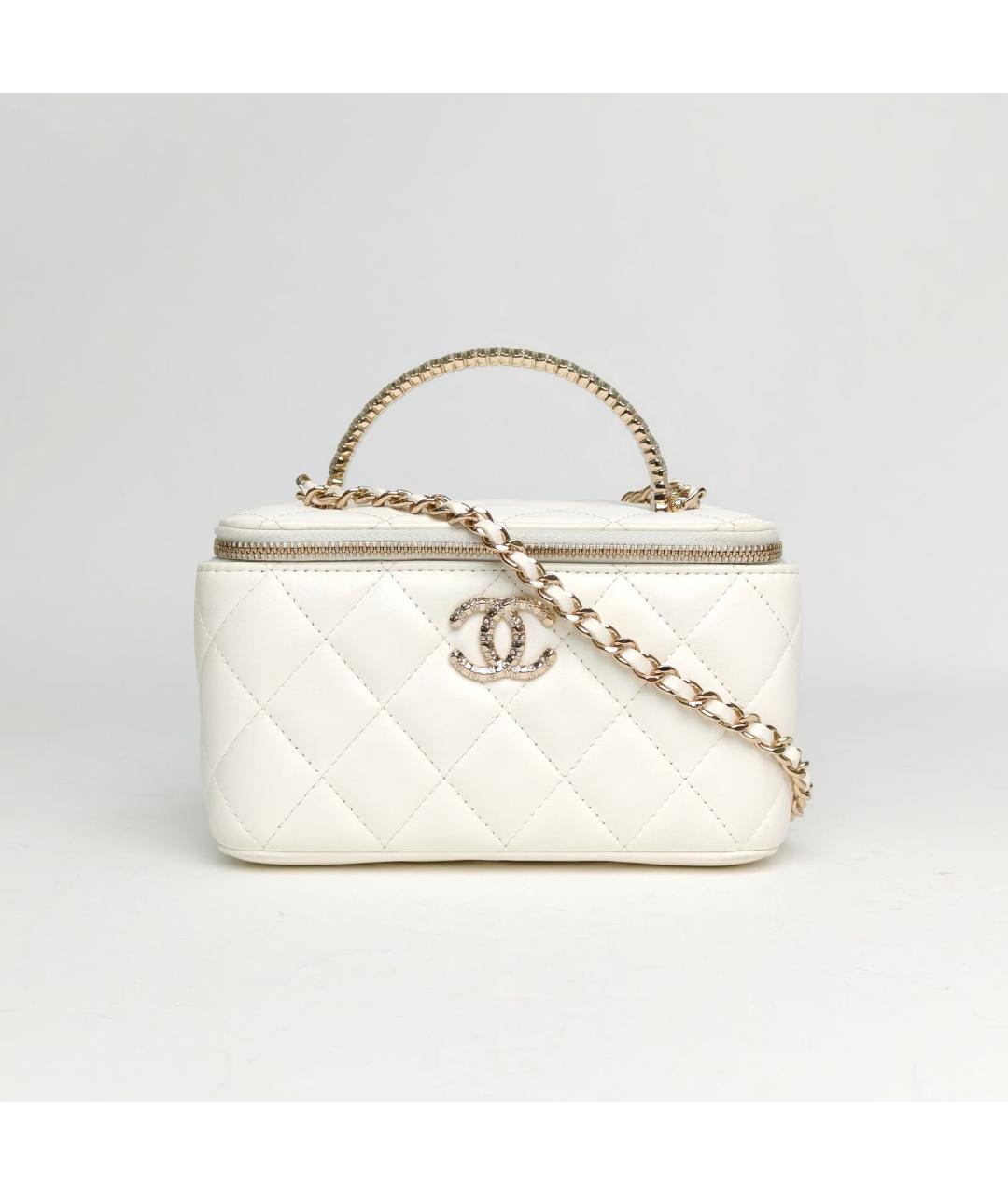 CHANEL Белая кожаная сумка через плечо, фото 2