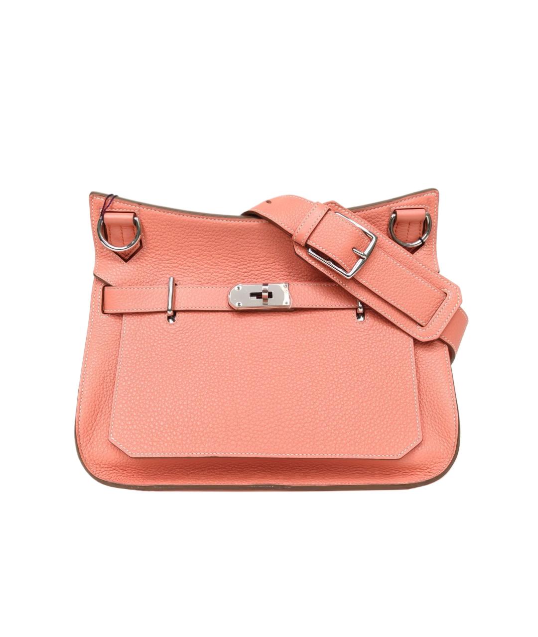 HERMES Коралловая кожаная сумка через плечо, фото 5