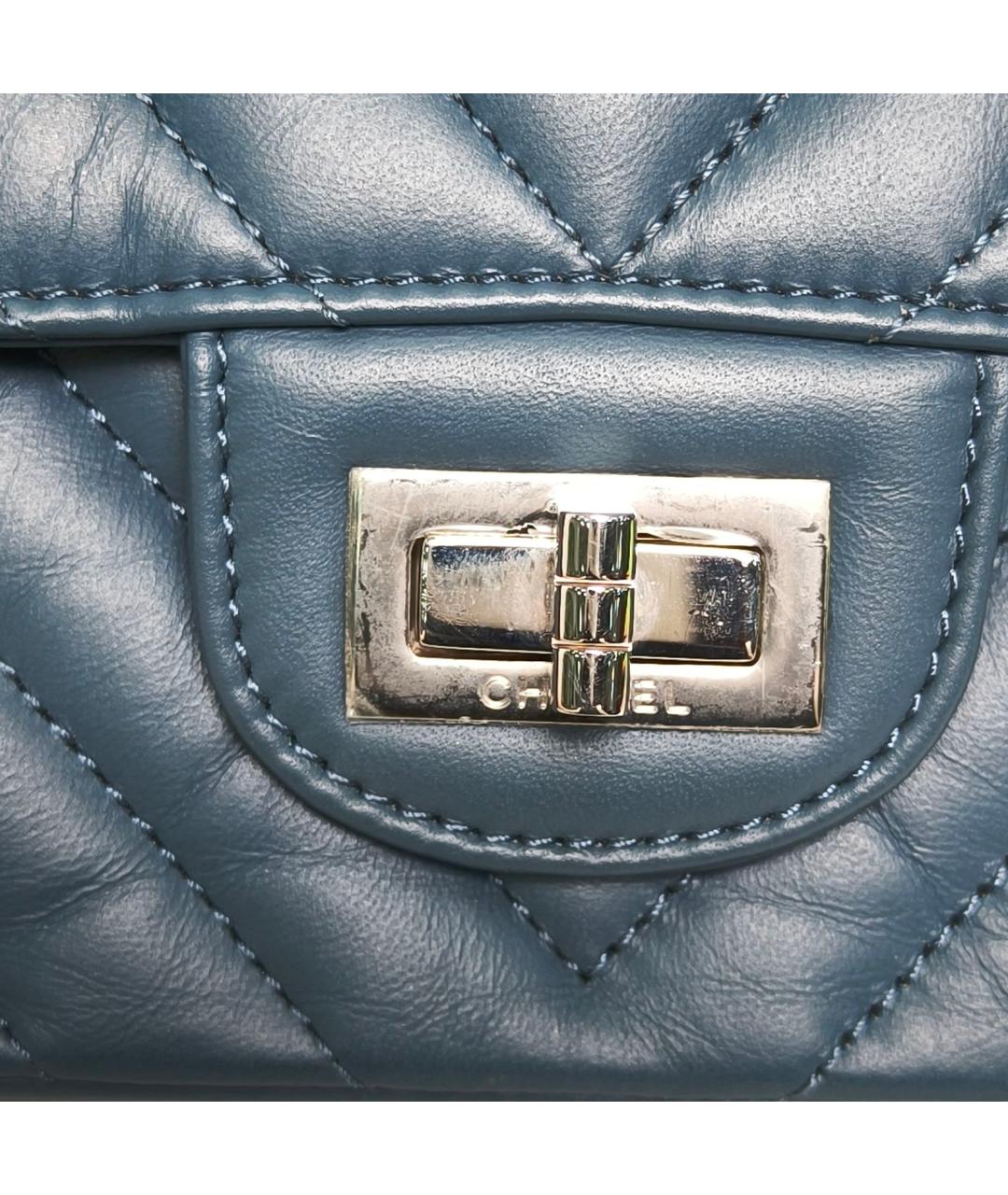 CHANEL Голубая кожаная сумка через плечо, фото 8