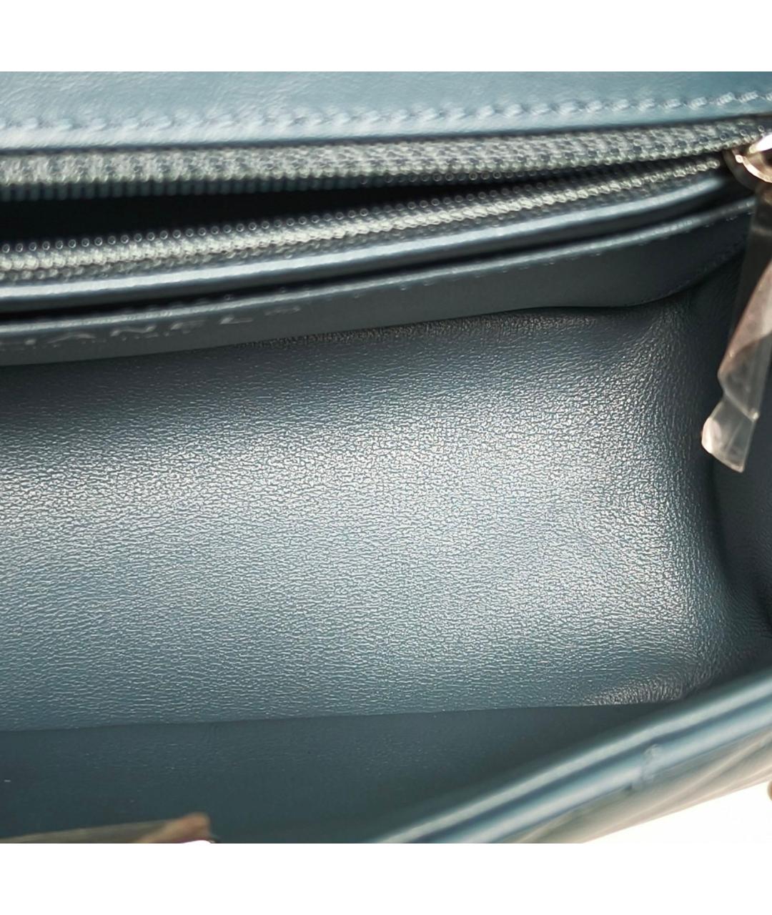 CHANEL Голубая кожаная сумка через плечо, фото 2