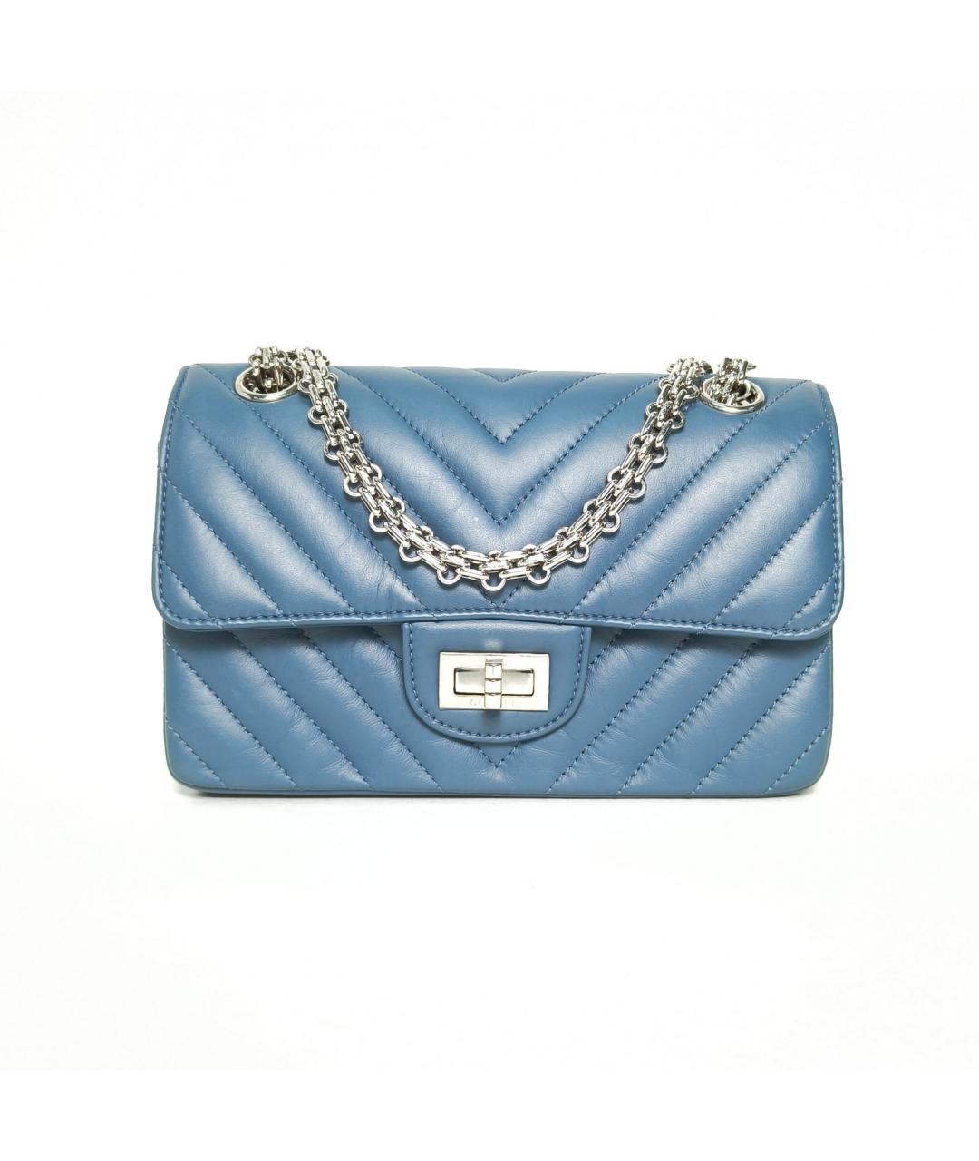 CHANEL Голубая кожаная сумка через плечо, фото 3