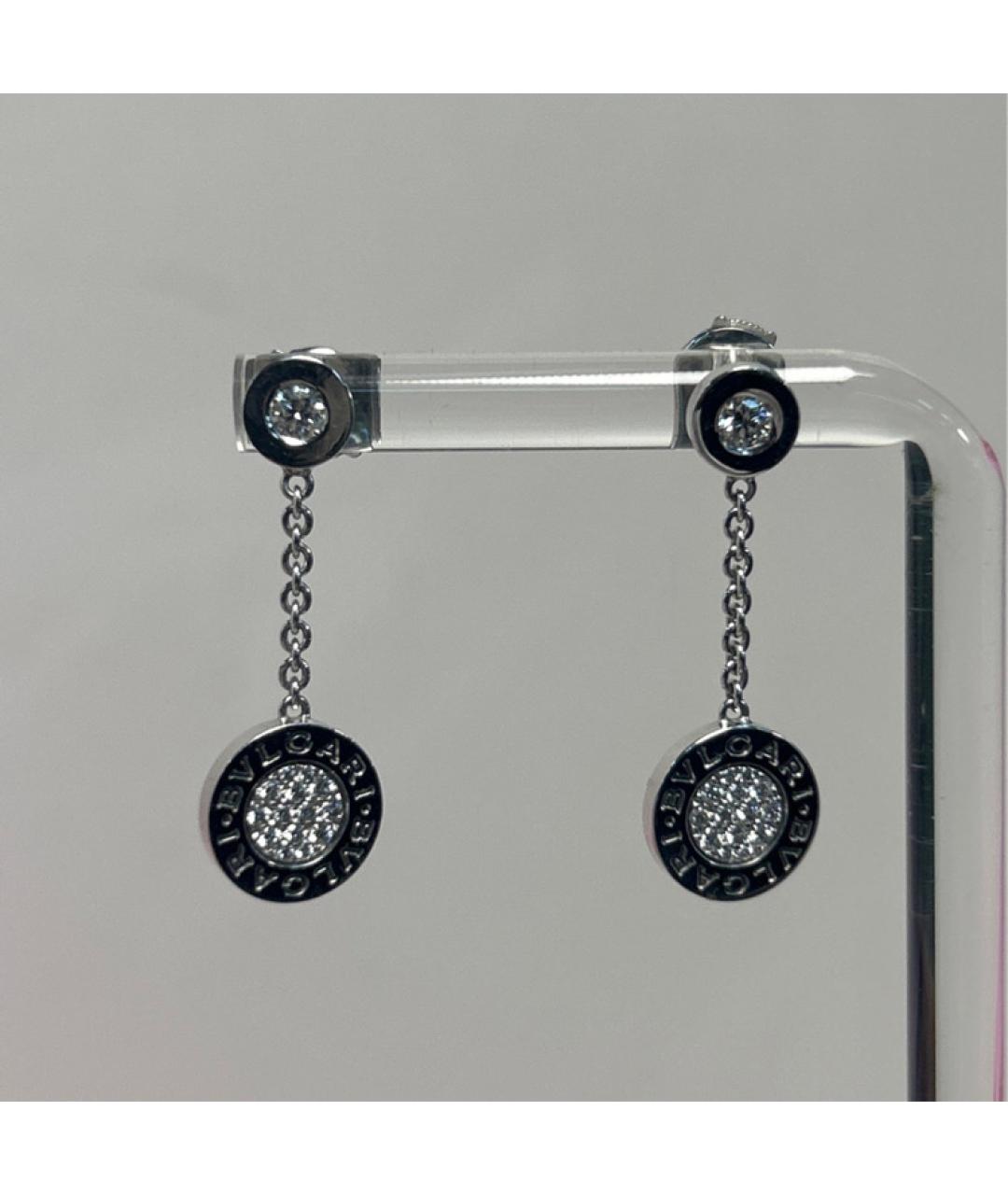 BVLGARI Серебряные серьги из белого золота, фото 2