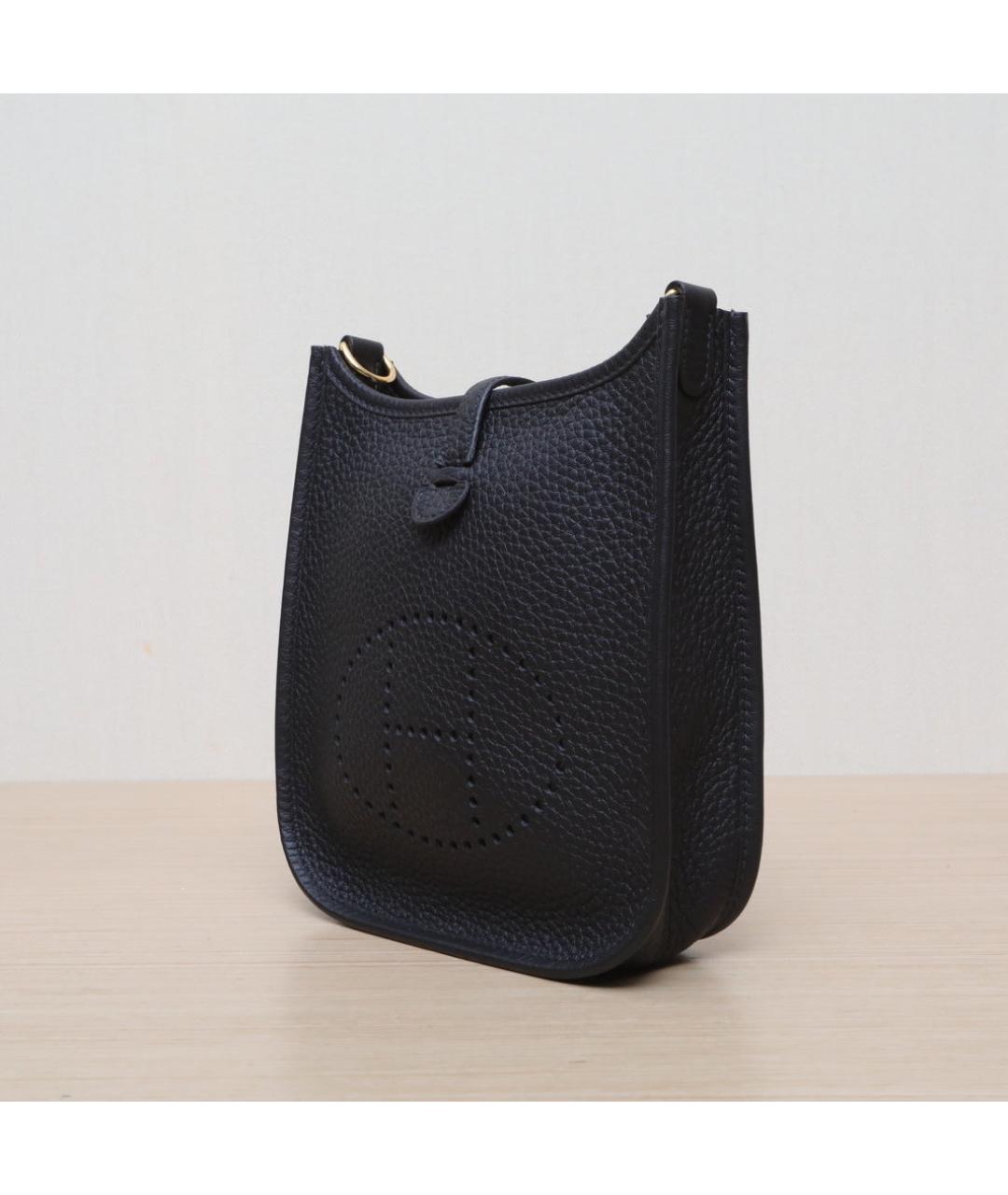 HERMES Черная кожаная сумка через плечо, фото 3