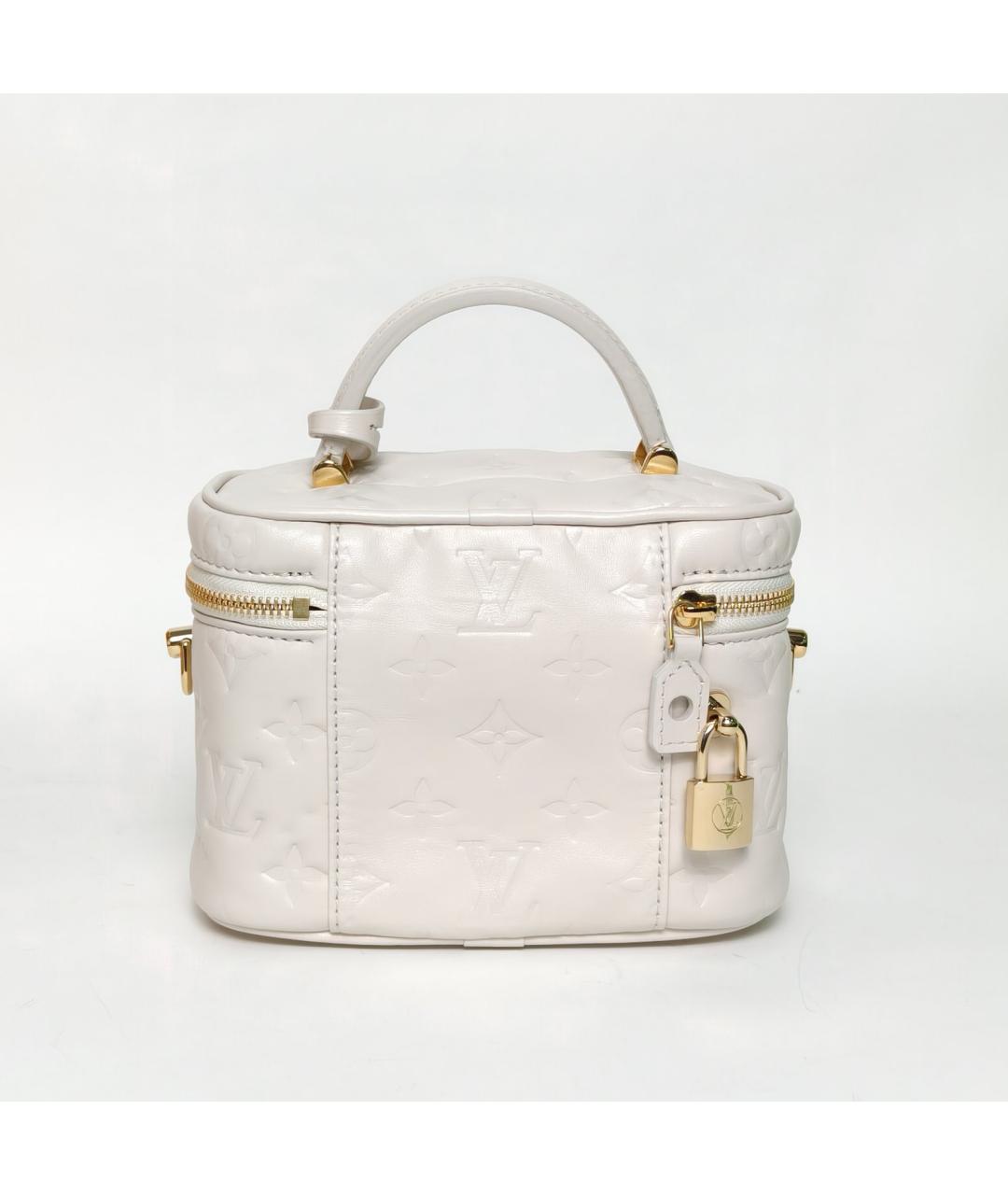 LOUIS VUITTON Белая кожаная сумка через плечо, фото 4