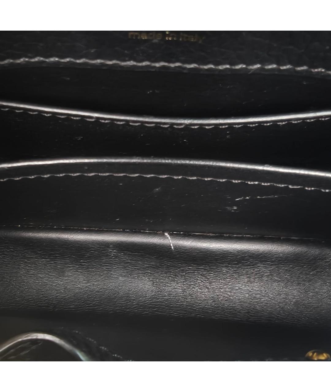 LOUIS VUITTON Черная кожаная сумка через плечо, фото 7