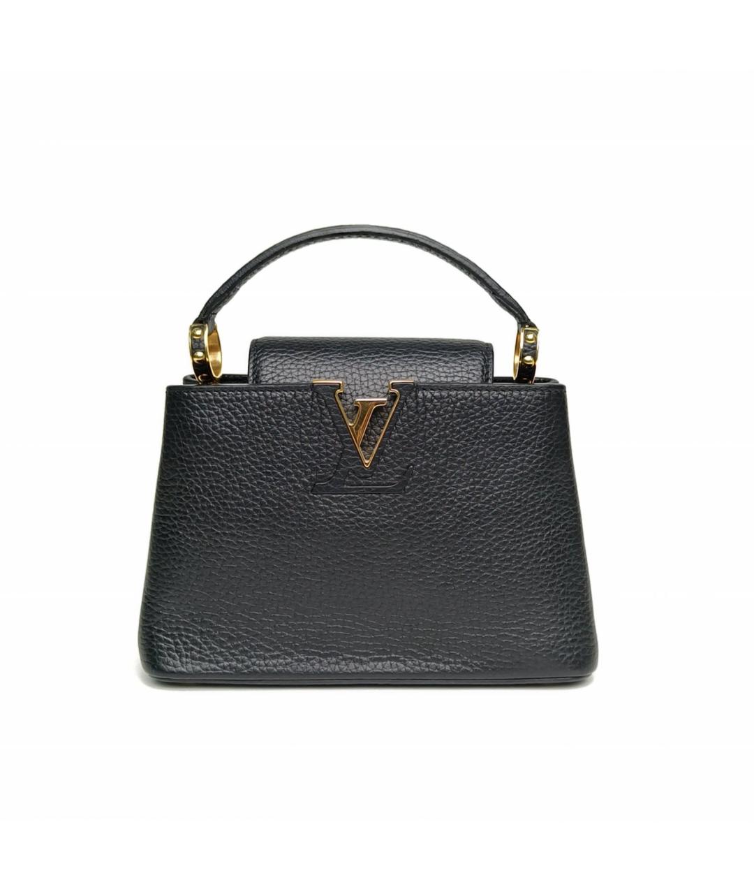 LOUIS VUITTON Черная кожаная сумка через плечо, фото 2