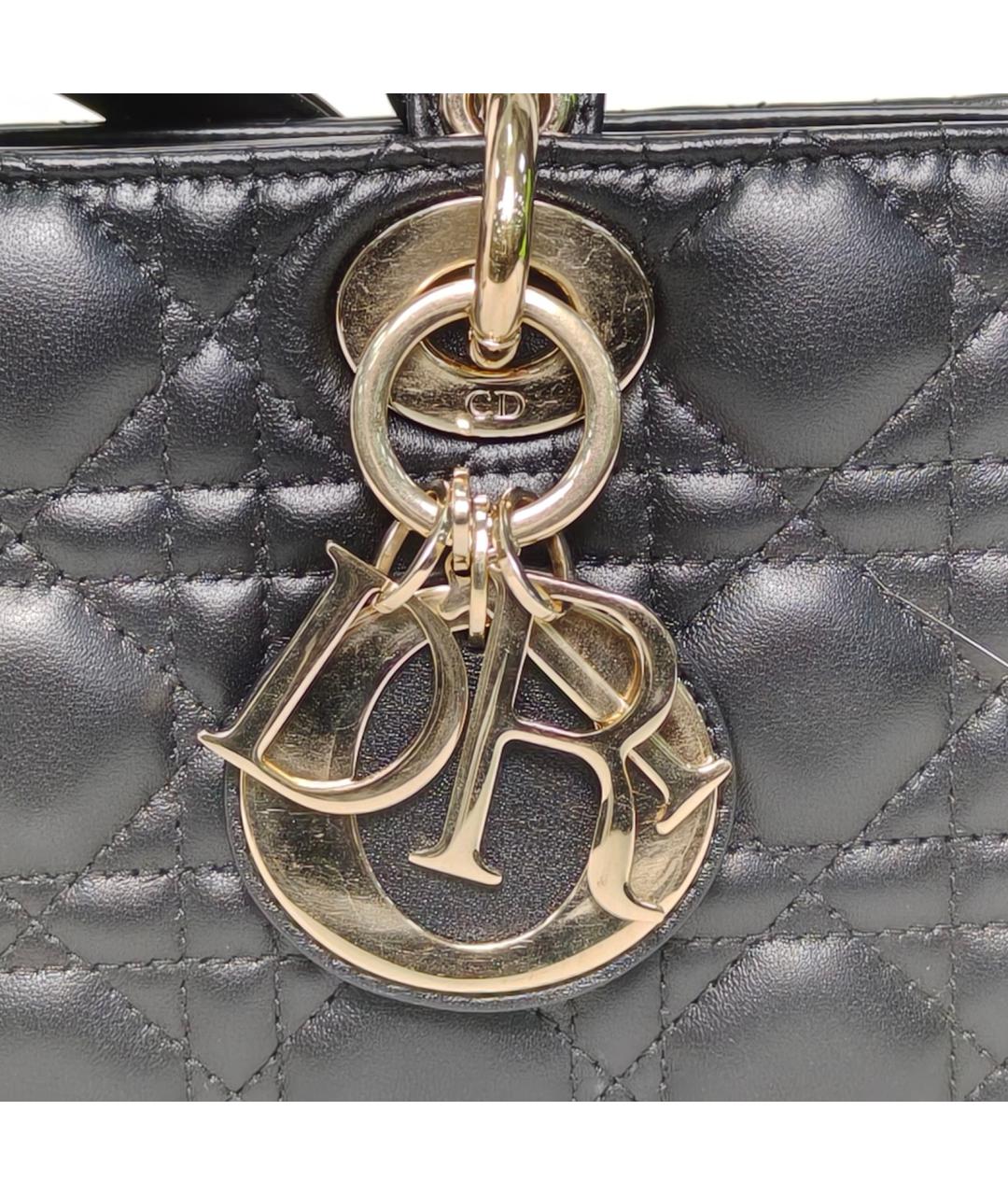 CHRISTIAN DIOR Черная кожаная сумка через плечо, фото 7