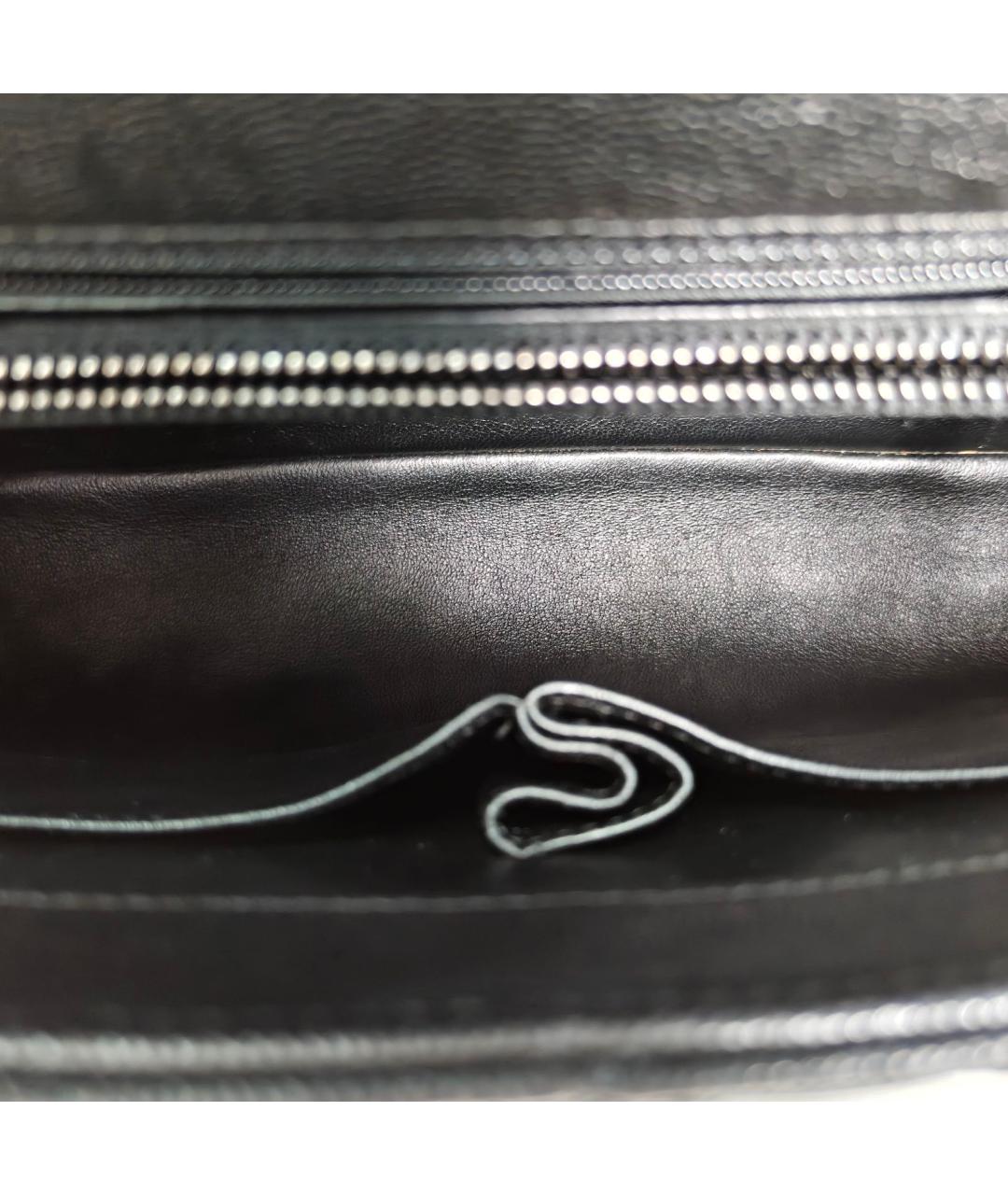 CHANEL Черная сумка с короткими ручками из экзотической кожи, фото 8