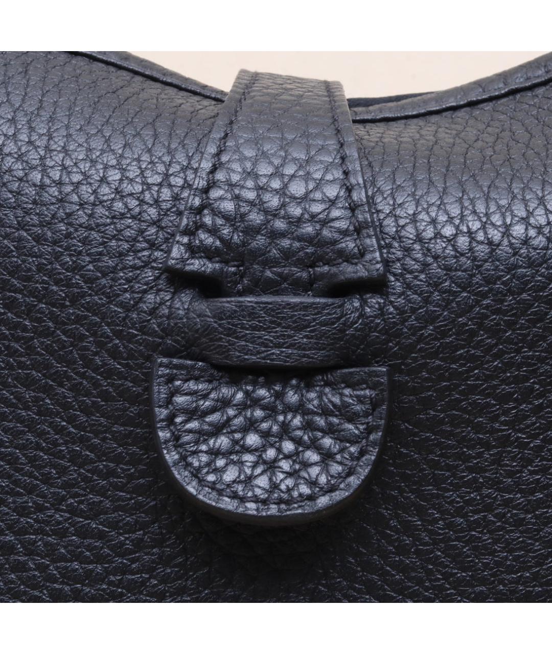 HERMES Черная кожаная сумка через плечо, фото 7