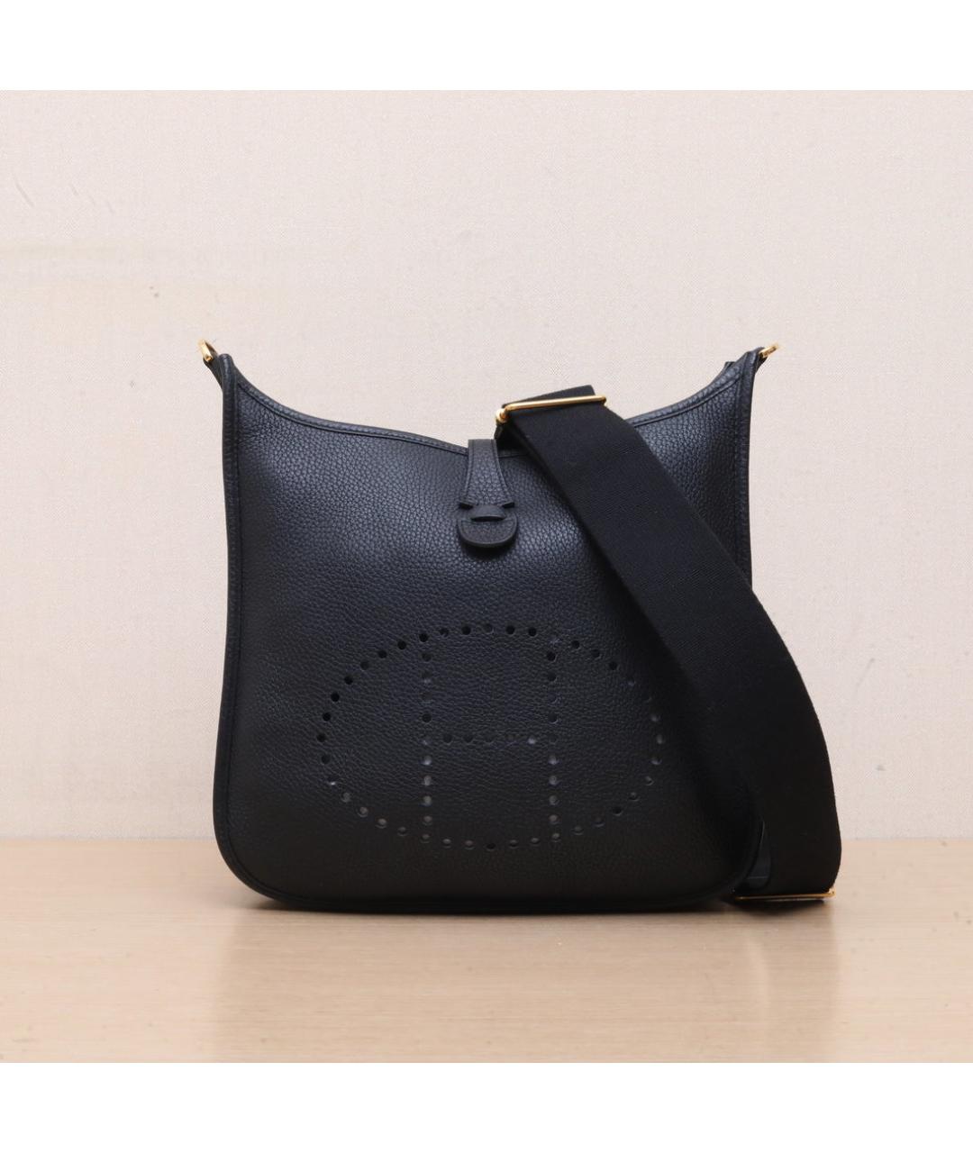 HERMES Черная кожаная сумка через плечо, фото 2