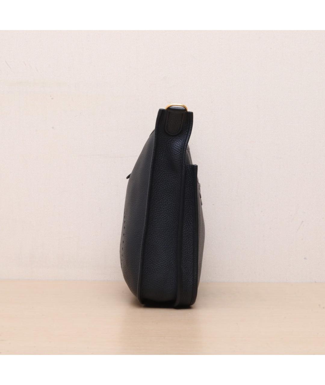 HERMES Черная кожаная сумка через плечо, фото 4