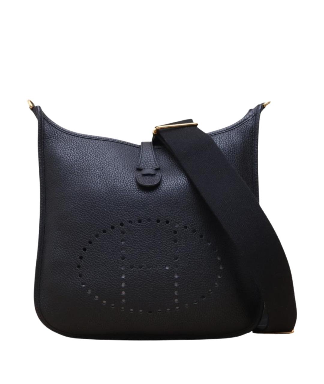 HERMES Черная кожаная сумка через плечо, фото 1