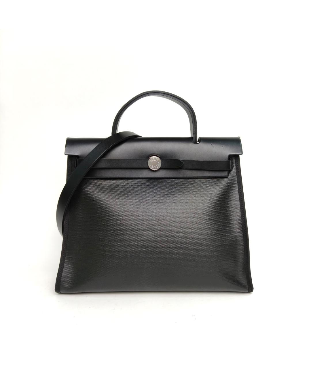 HERMES Черная кожаная сумка с короткими ручками, фото 2