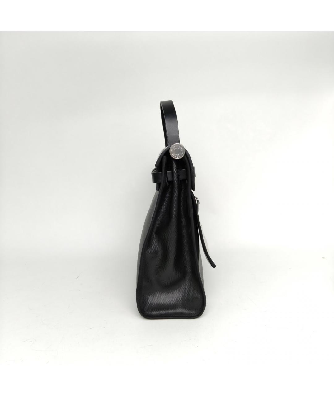 HERMES Черная кожаная сумка с короткими ручками, фото 5