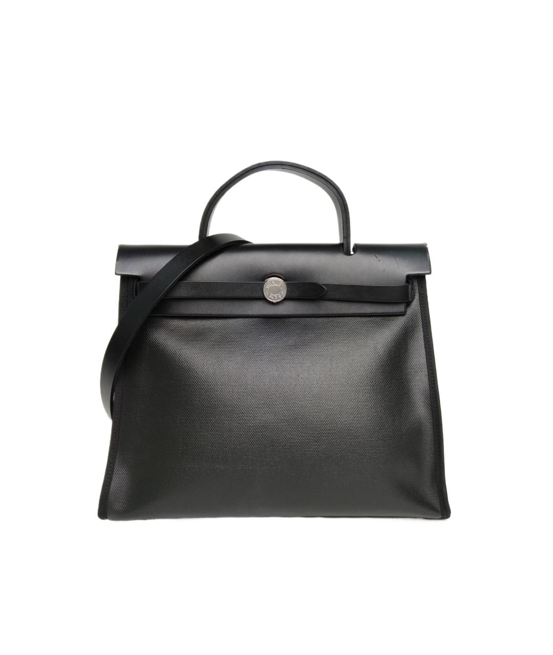 HERMES Черная кожаная сумка с короткими ручками, фото 9